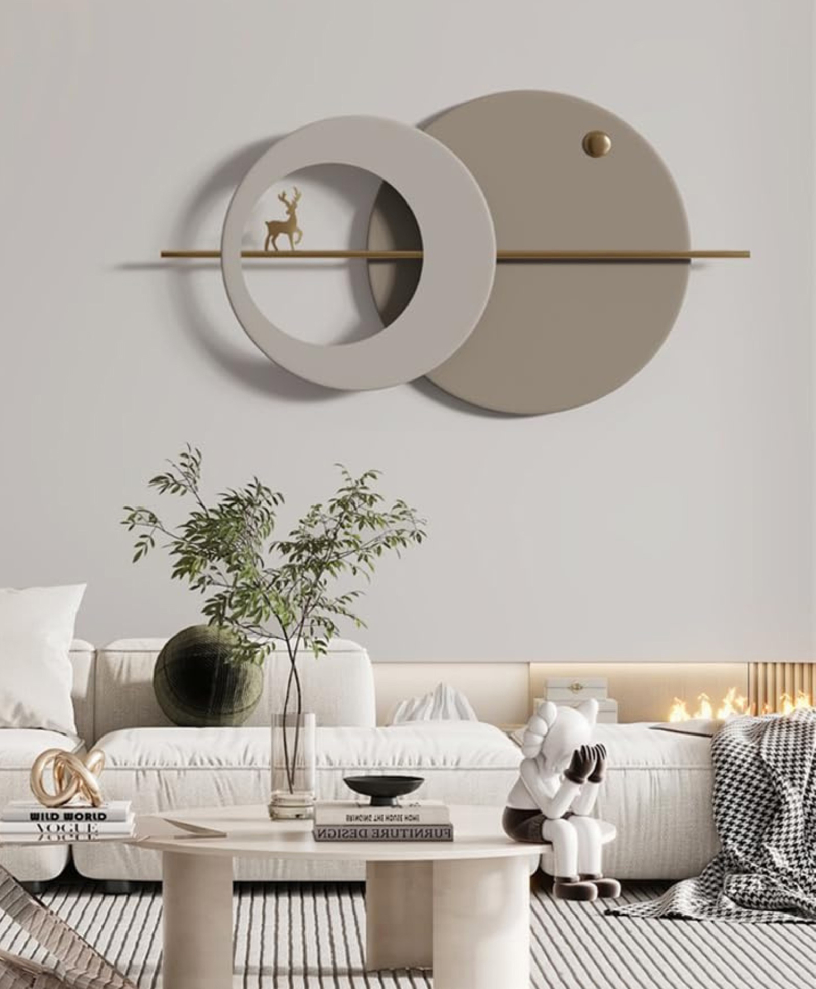 Creator Handicrafts Modern Deer Metal Wall Art Decor For Living Room-picture-10