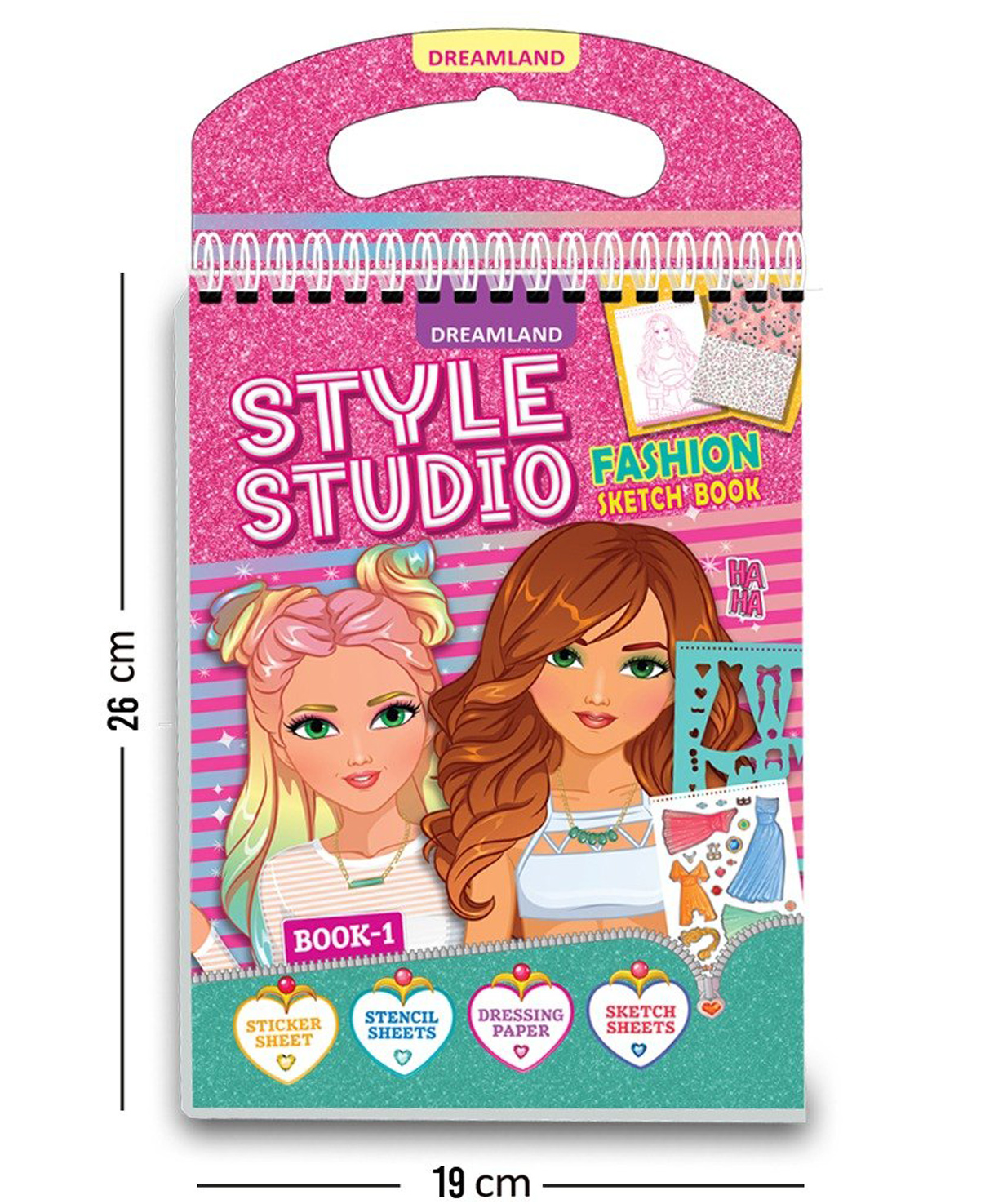 Style Studio Fashion Sketch Activity Book 1 for Girls Creative Design Kit with Sticker Sheets, Stencil Sheets, Dressing Paper & Sketch Pages, Paperback - English-image-16