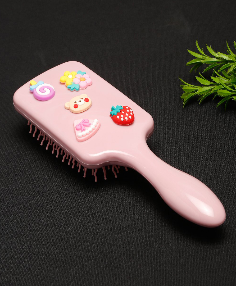 Stol'n Rectangle Shaped embillished Hair Brush - Peach-picture-20