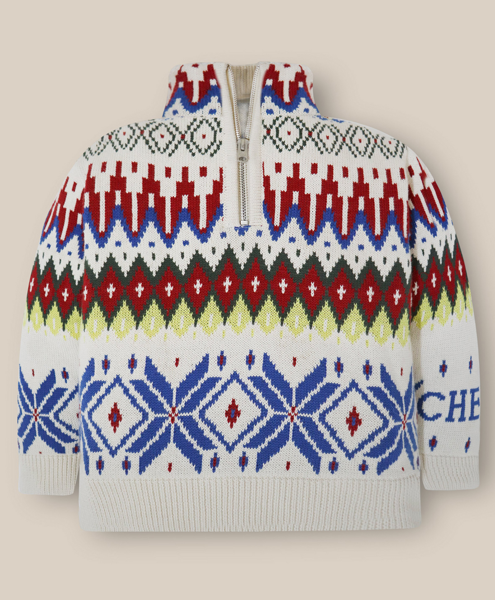 Cherry Crumble By Nitt Hyman Cotton Knit Full Sleeves Abstract Designed HIgh Neck Unisex Sweater - Multi Colour-picture-19