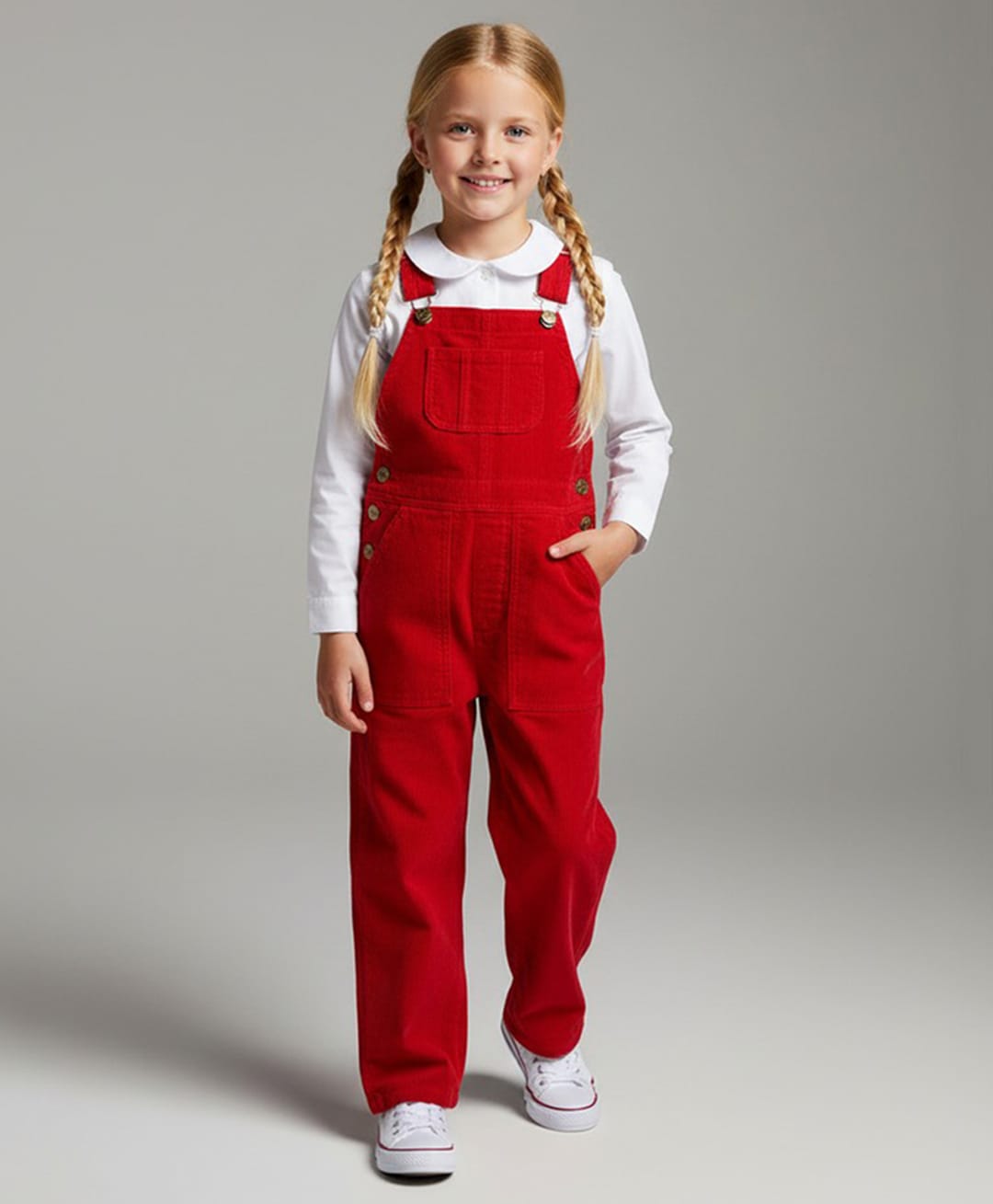 cherry crumble by nitt hyman Cherry Crumble By Nitt Cotton Woven Sleeveless Solid Dungaree - Peach-picture-17