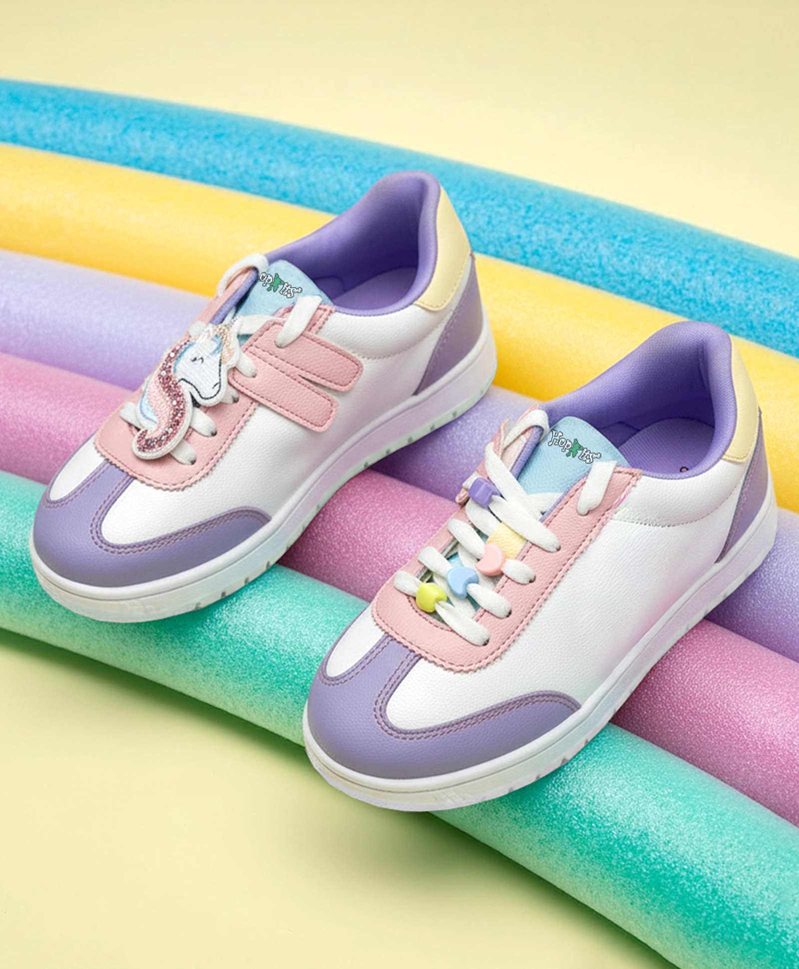 Hopits Colour Blocked Unicorn Applique Detailed Lace Up Wonderwalk Sneakers - Purple-picture-26