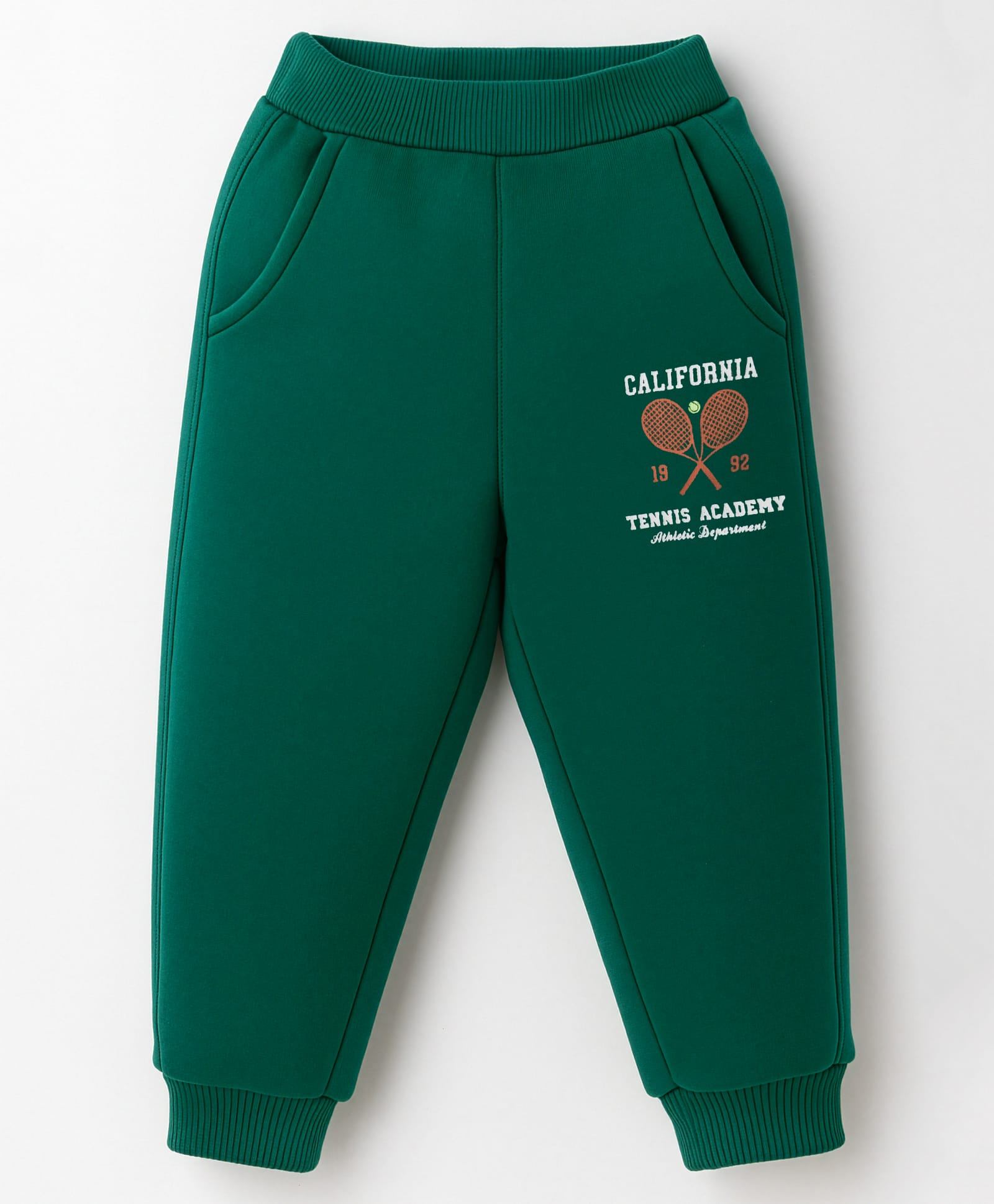 Zero Knit Full Length Fleece Pant With Text Print - Green-picture-16