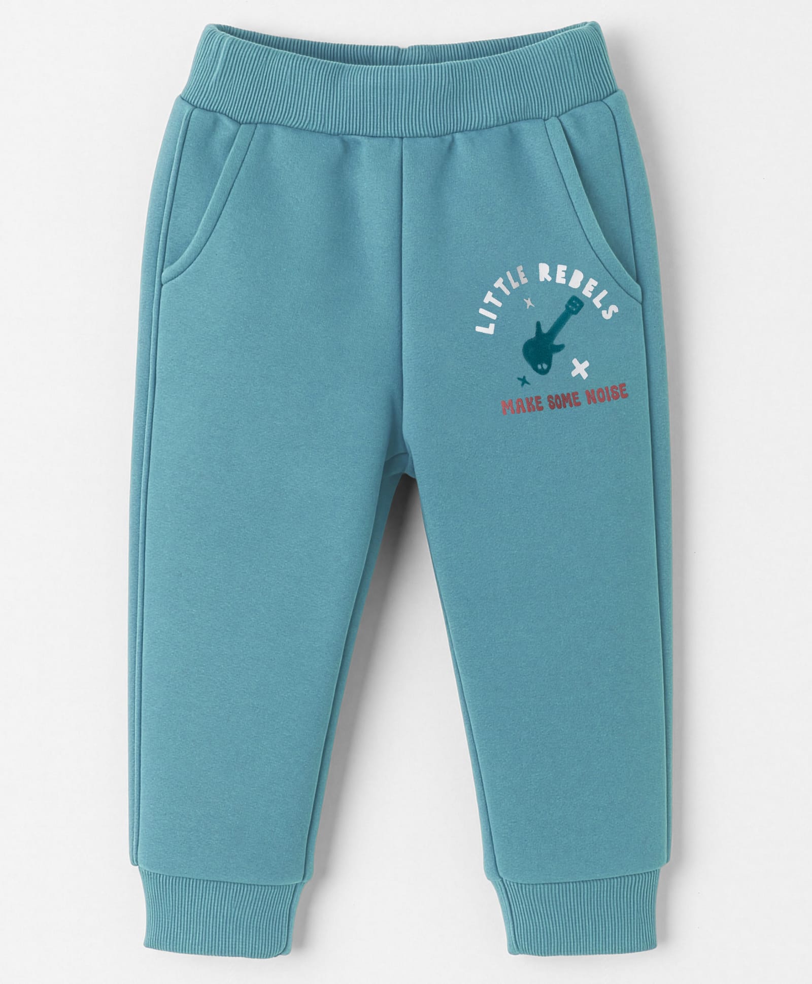 Zero Knit Full Length Fleece Pant With Text Print - Light Blue-picture-26