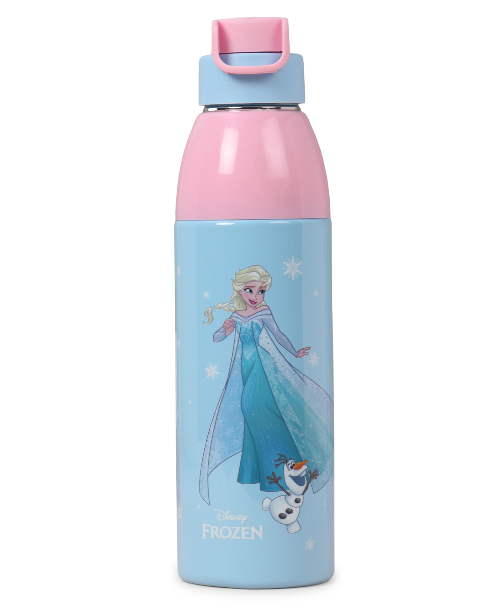 Cello Kidzbee Uranus Frosted Fun Inner Steel Insulated Kids Water Bottle With Disney Frozen Print Blue & Pink - 540 ml-image-27
