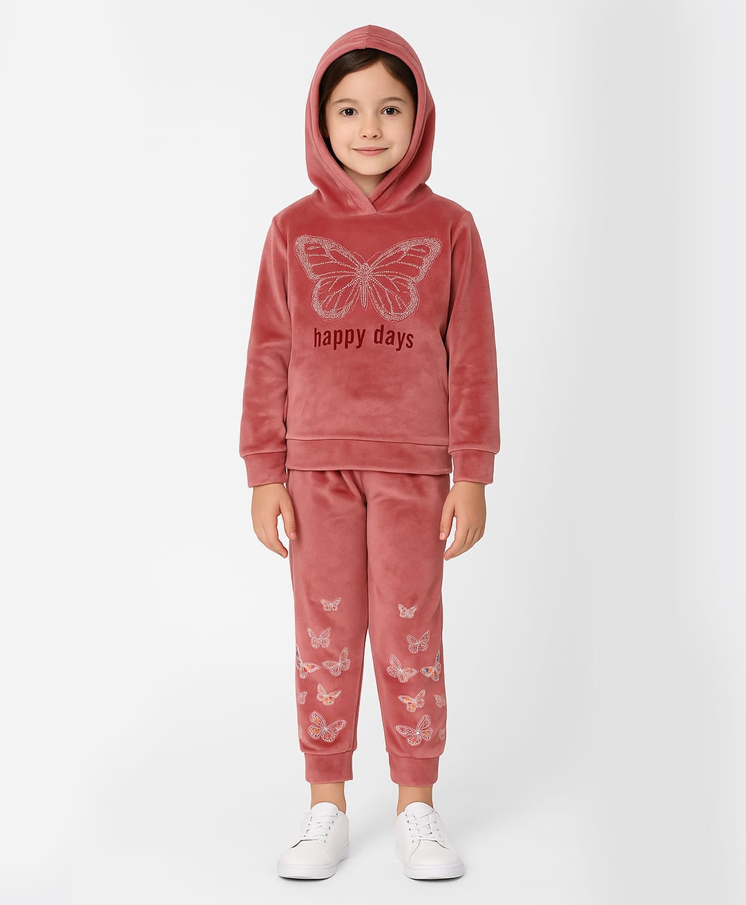Sportking Cotton Blend Knit Full Sleeves Stone Embellished Butterfly Designed Night Suit Set - Onion-picture-30