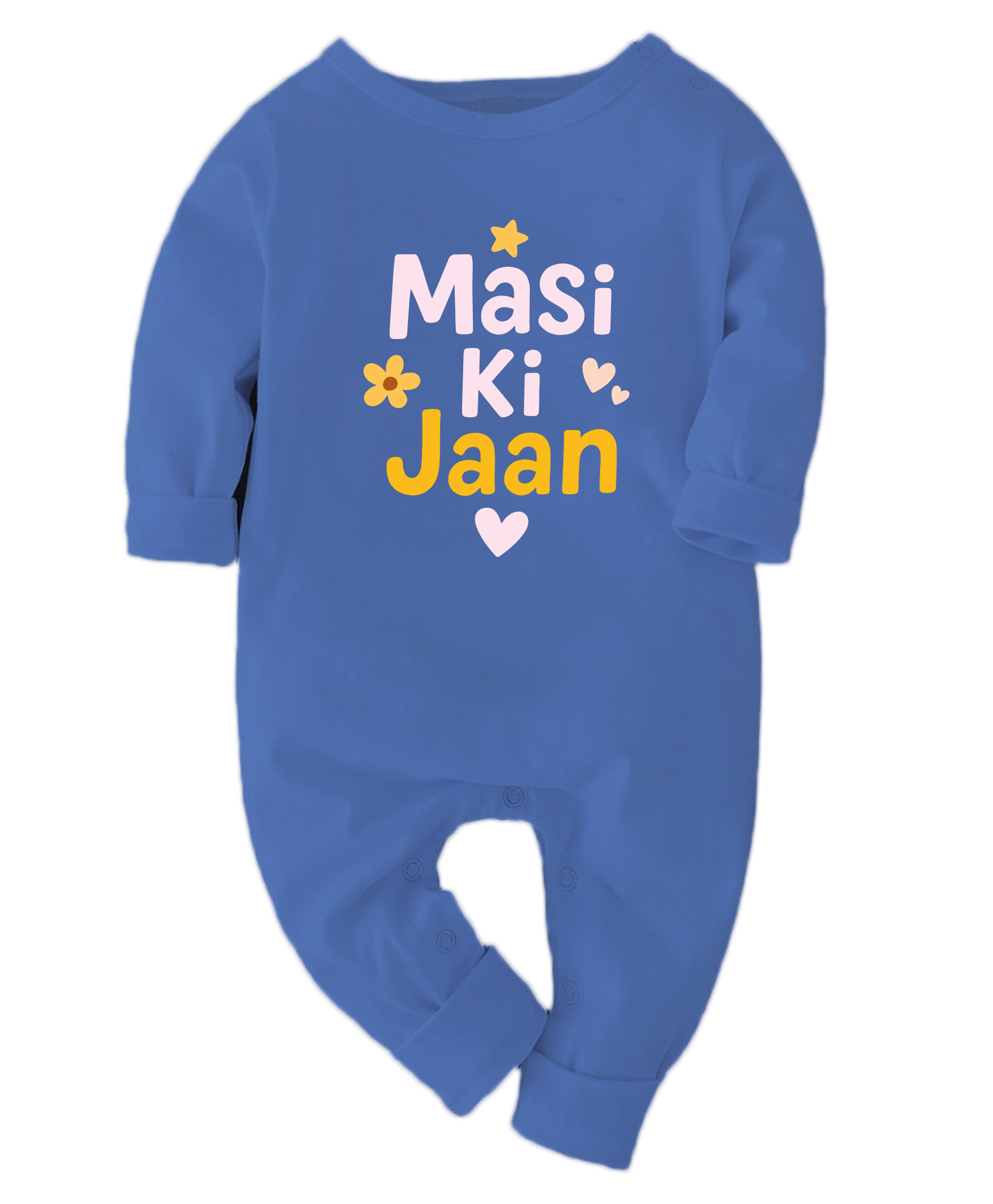 Zeezeezoo 100% Cotton Knit Family Theme Full Sleeves Masi Ki Jaan Text Printed Romper - White-picture-48