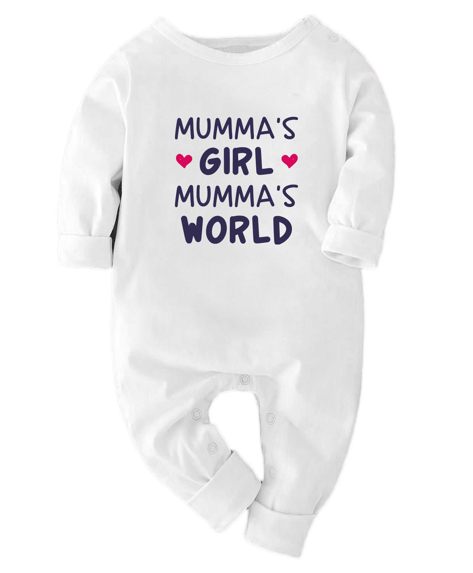 Zeezeezoo 100% Cotton Knit Family Theme Full Sleeves Mummas Girl Text Printed Romper - White-picture-16