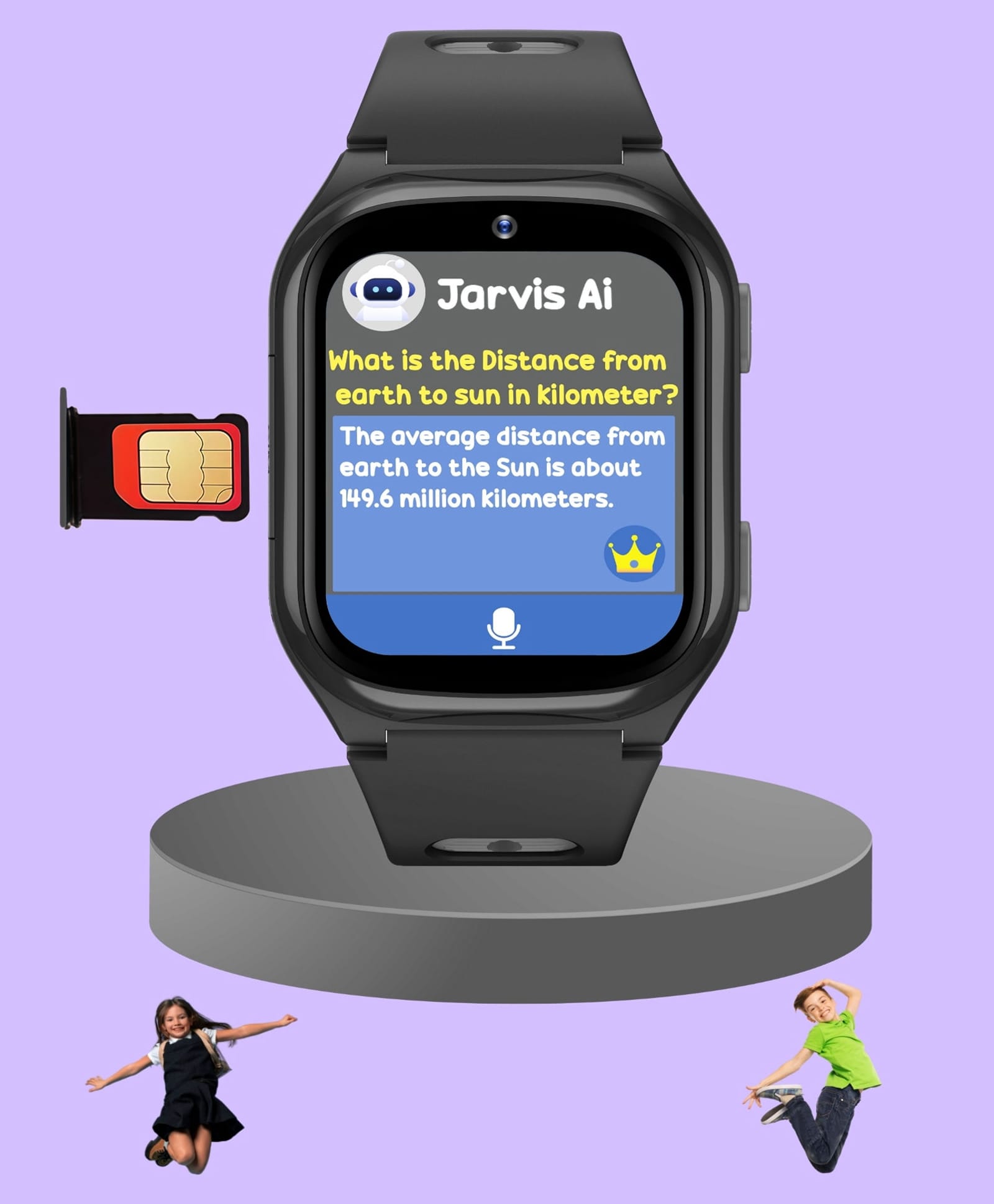 Spiky AI Enabled Android Smartwatch - Black-image-1