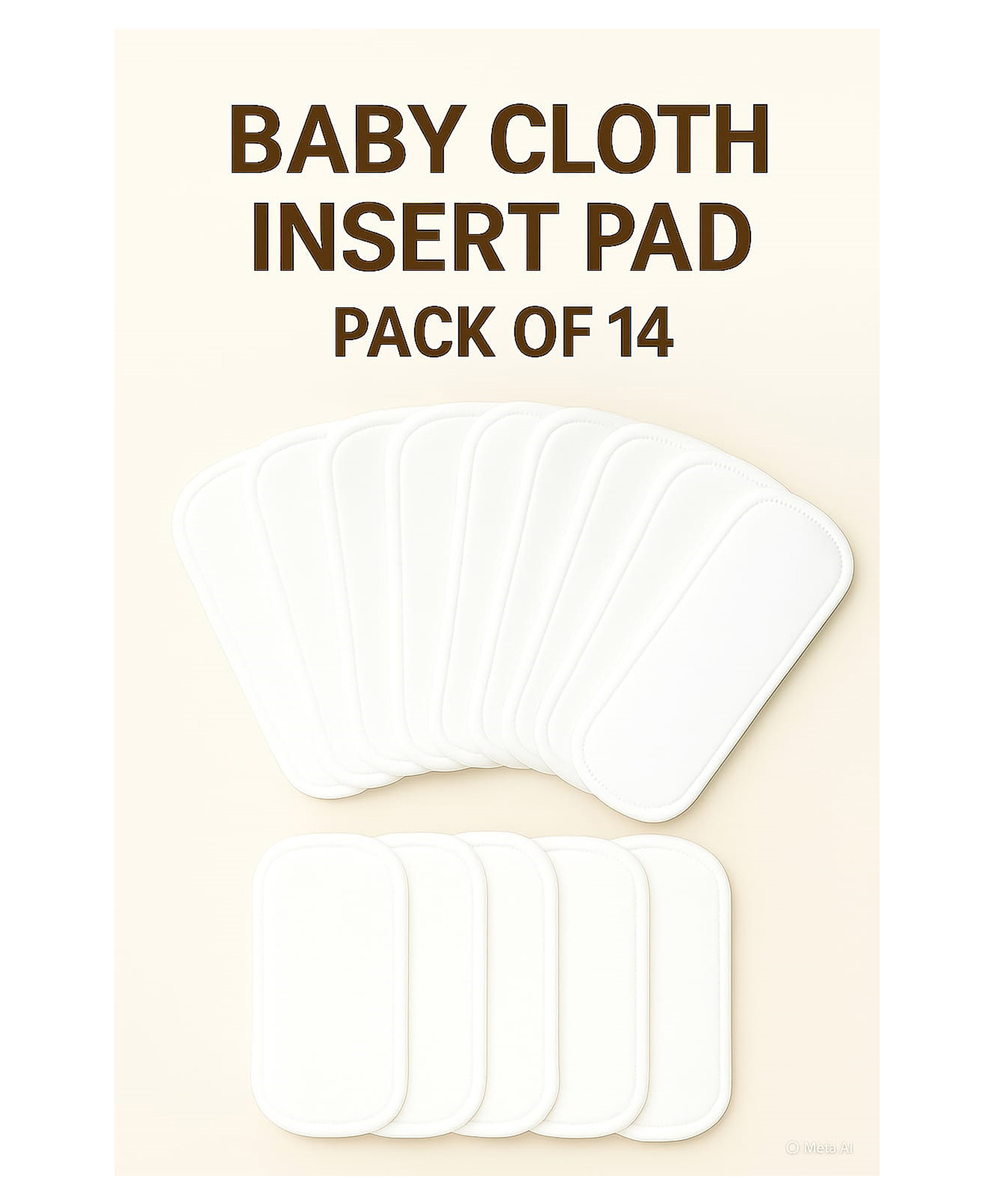 Joy Buzz Baby Adjustable Reusable Microfiber Bamboo Soaker Wet-Free Insert Pads For Cloth Diapers Nappies Quick Dry (0-24 Months) - Pack Of 14