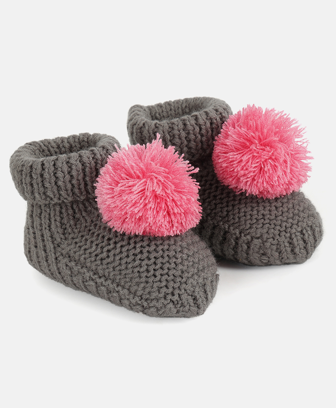MINI KLUB Pom Pom Embellished Booties - Grey-picture-15