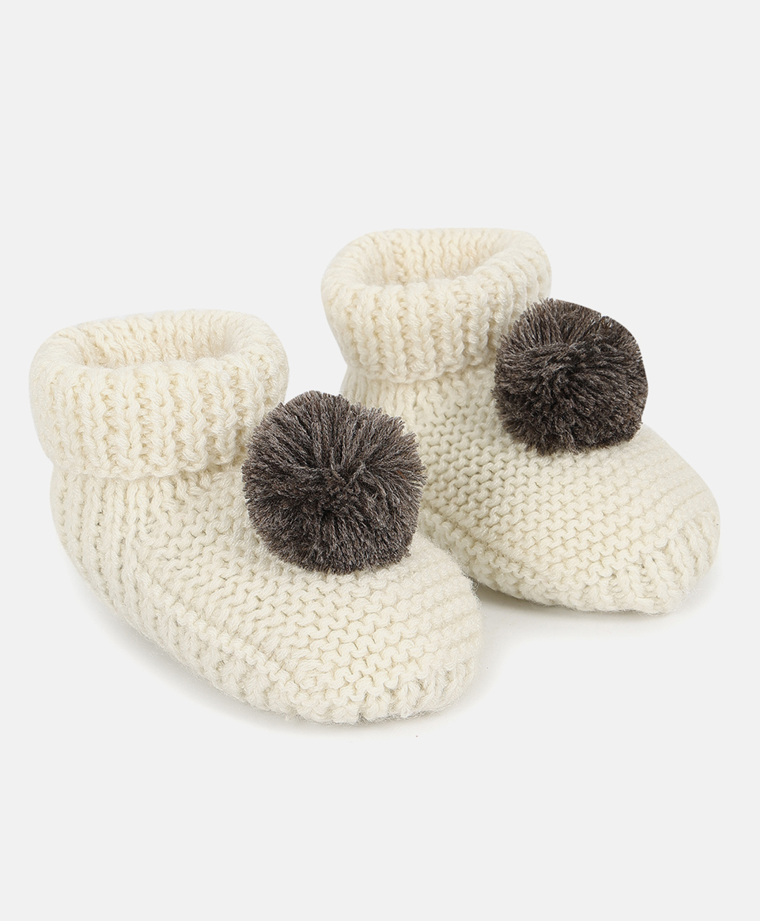 MINI KLUB Pom Pom Embellished Booties - White-image-19