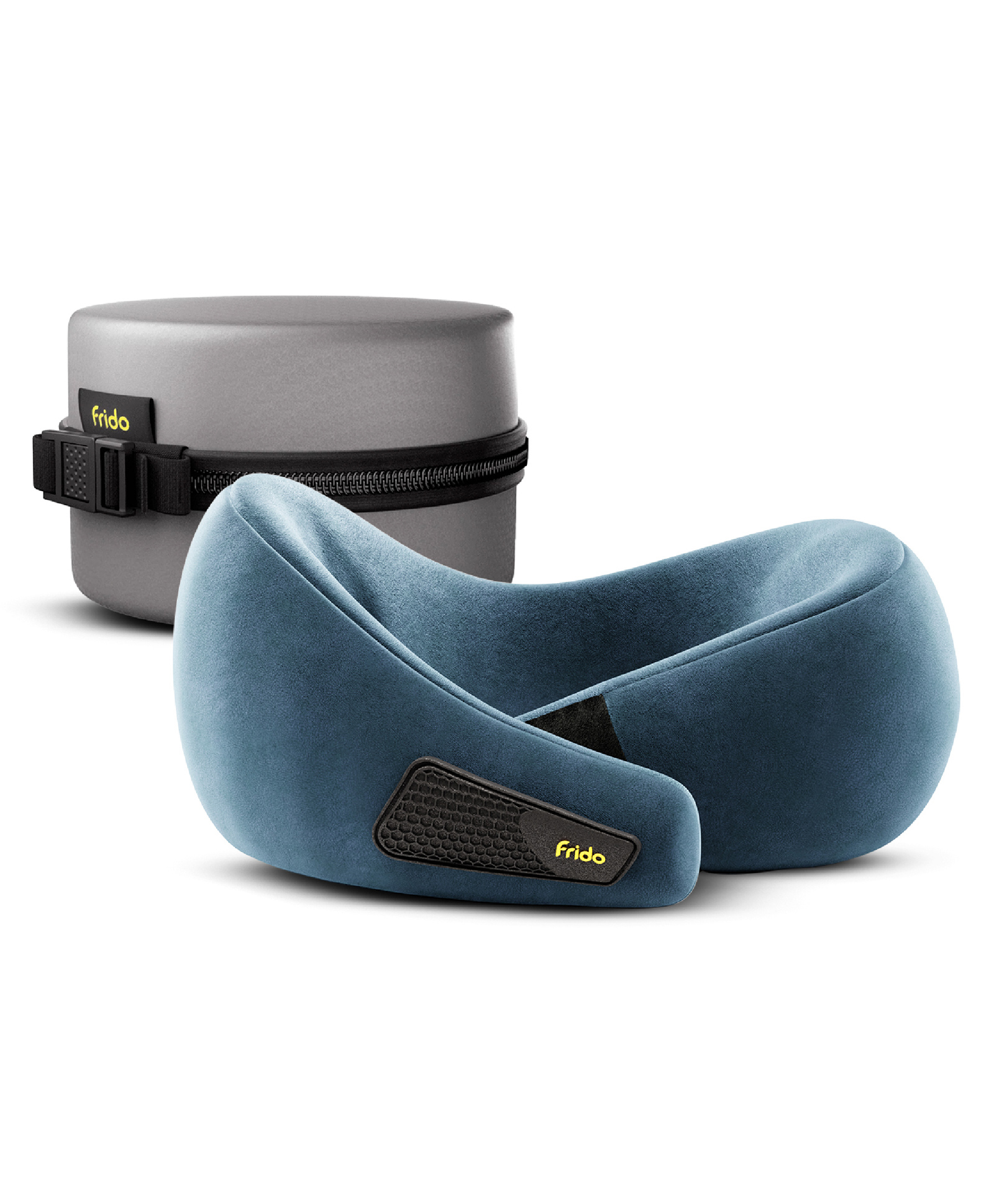 Frido Travel Neck Pillow, 100% Hi-Per Foam, Lightweight Neck Support Pillow, Neck Pillow for Flight Travel, Memory Foam Car Neck Pillow, Adjustable Velcro Straps, Free Travel Pouch (Sapphire Blue)-picture-23