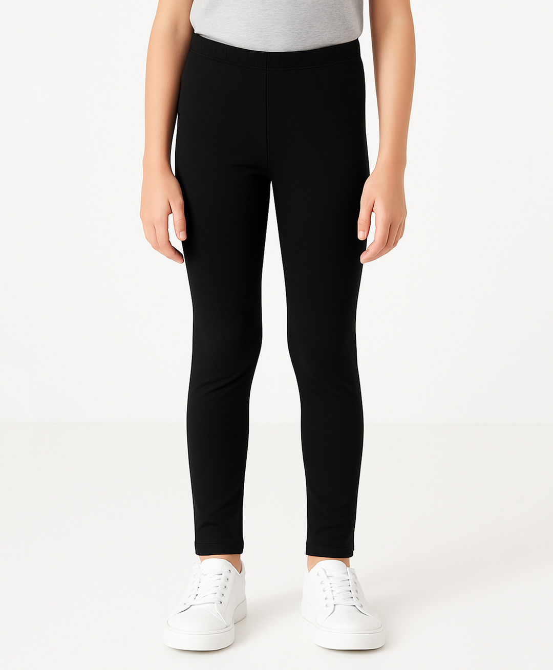 Charm n Cherish Cotton Blend Knit Solid Leggings - Black-picture-34