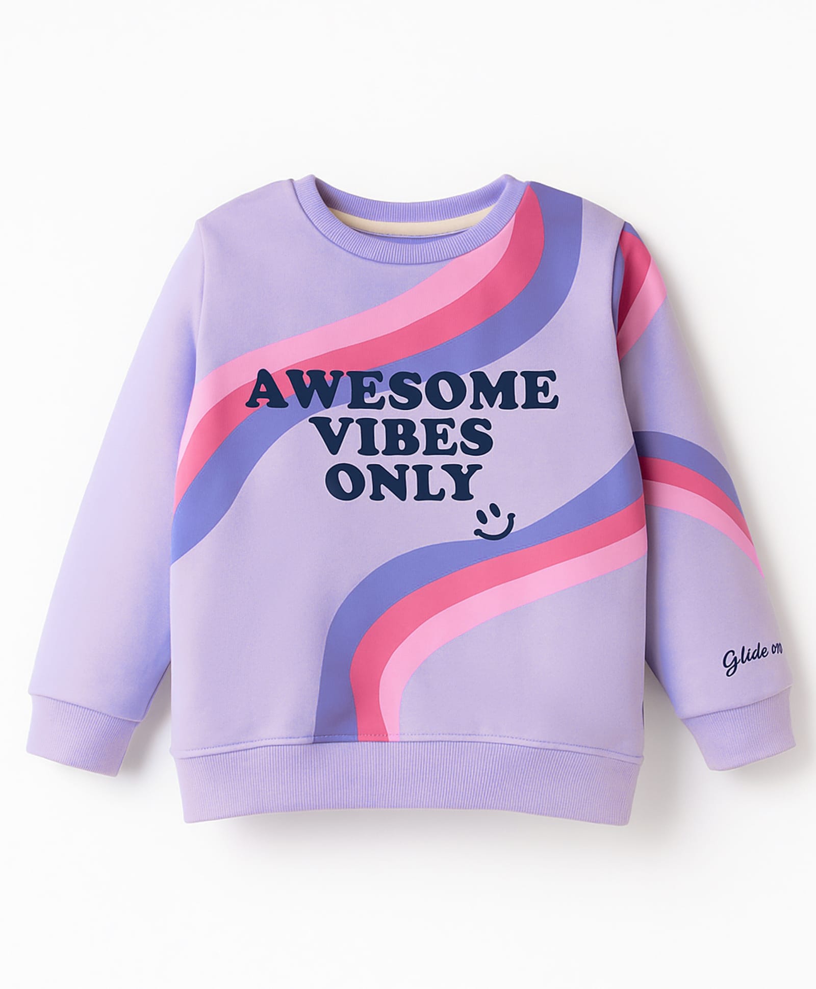 Ollypop Looper Knit Full Sleeves Sweatshirt With Racing Print - Lavender-picture-41