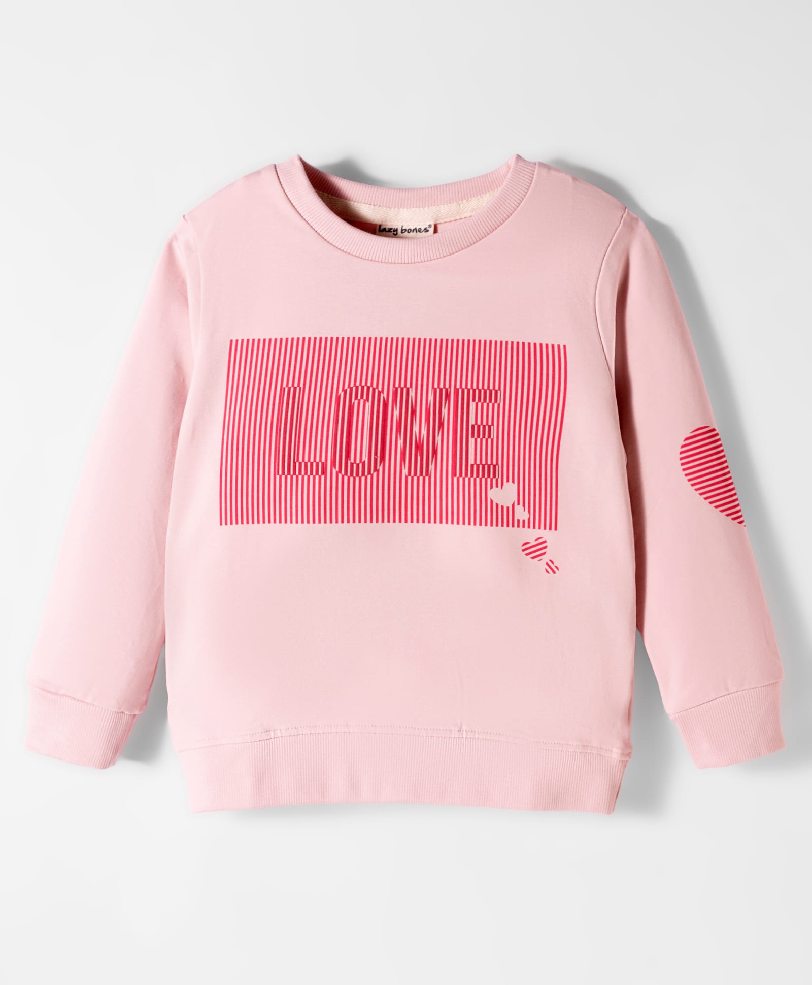 Ollypop Looper Knit Full Sleeves Sweatshirt With Love Text Print - Pink-picture-10