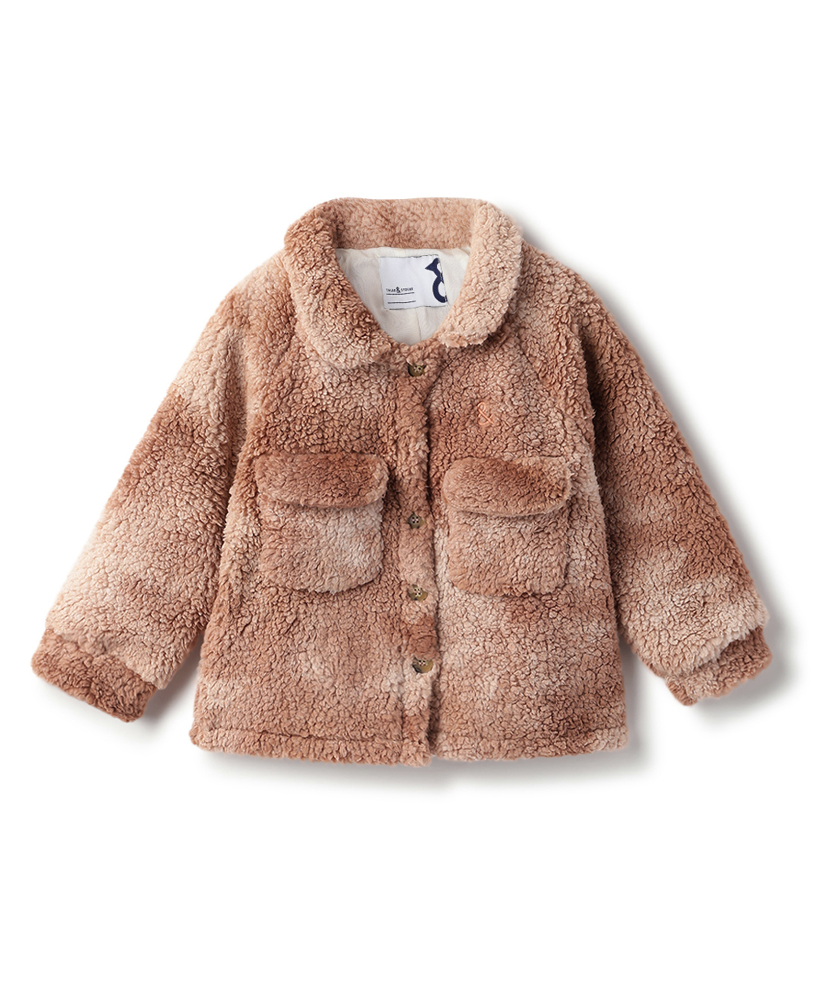 Tales & Stories Woven Full Sleeves Fur Detailed Washed Winter Jacket - Brown-picture-11