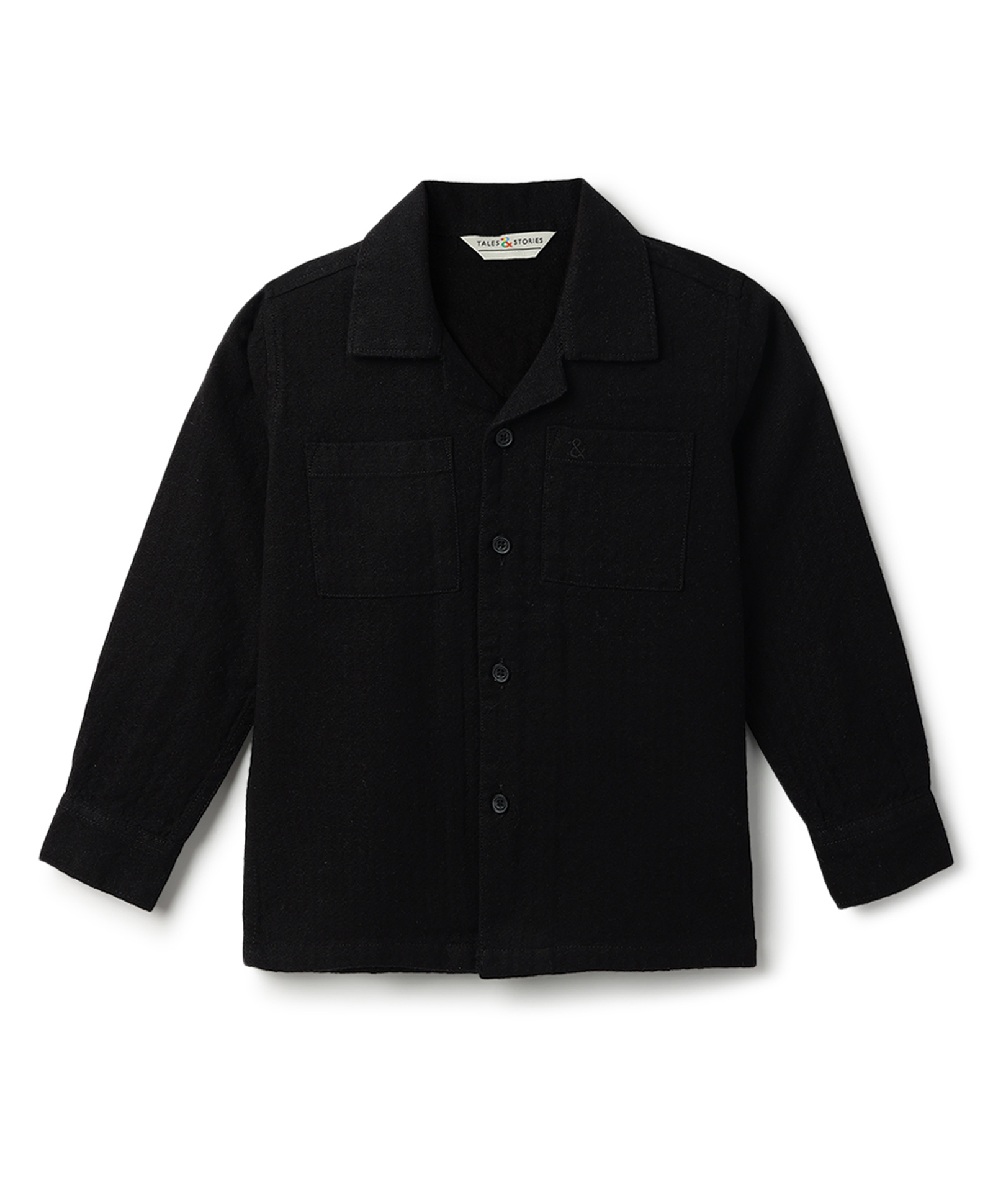Tales & Stories Cotton Woven Full Sleeves Solid Shirt - Black-picture-29