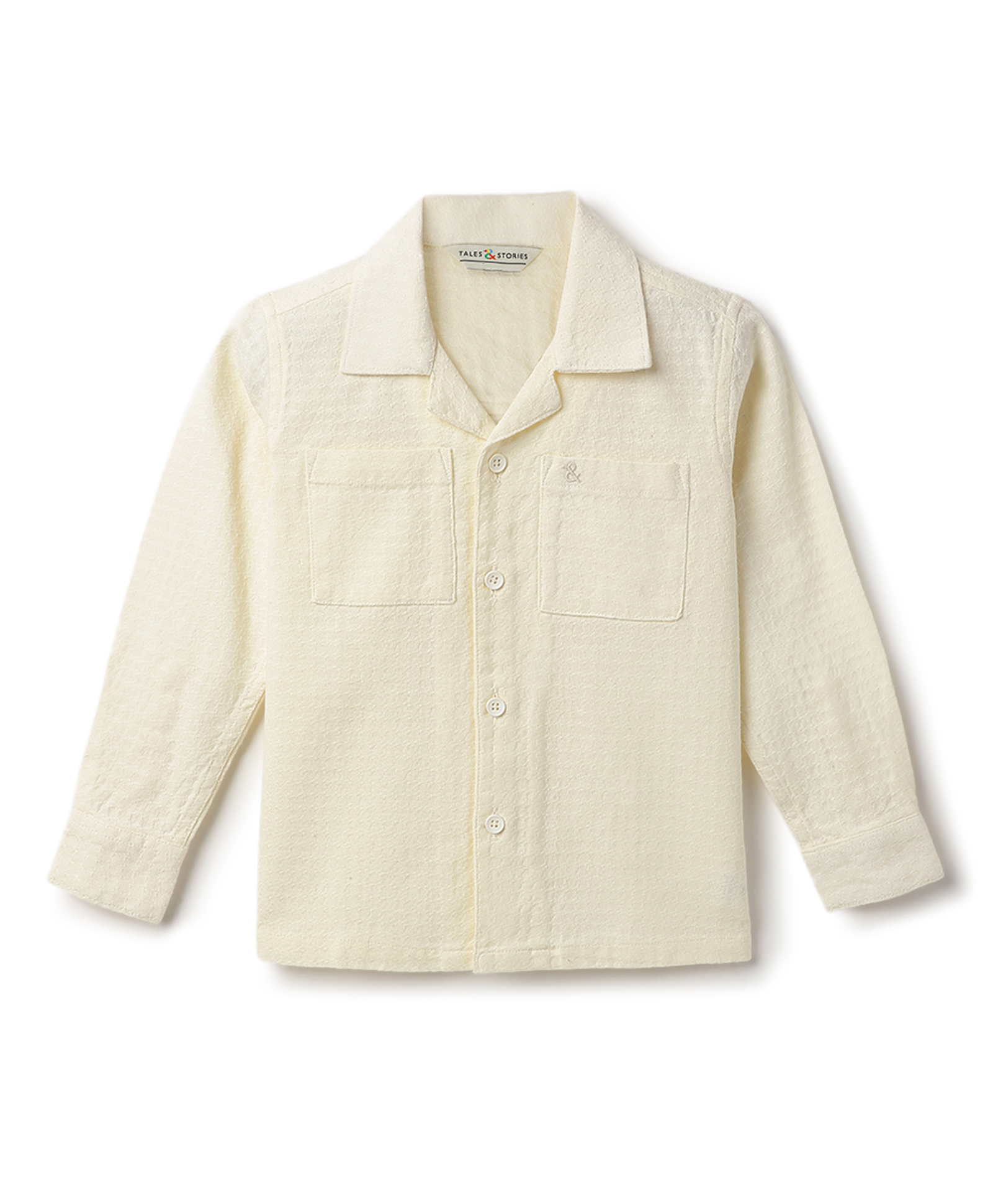 Tales & Stories Cotton Woven Full Sleeves Solid Shirt - Cream-image-31