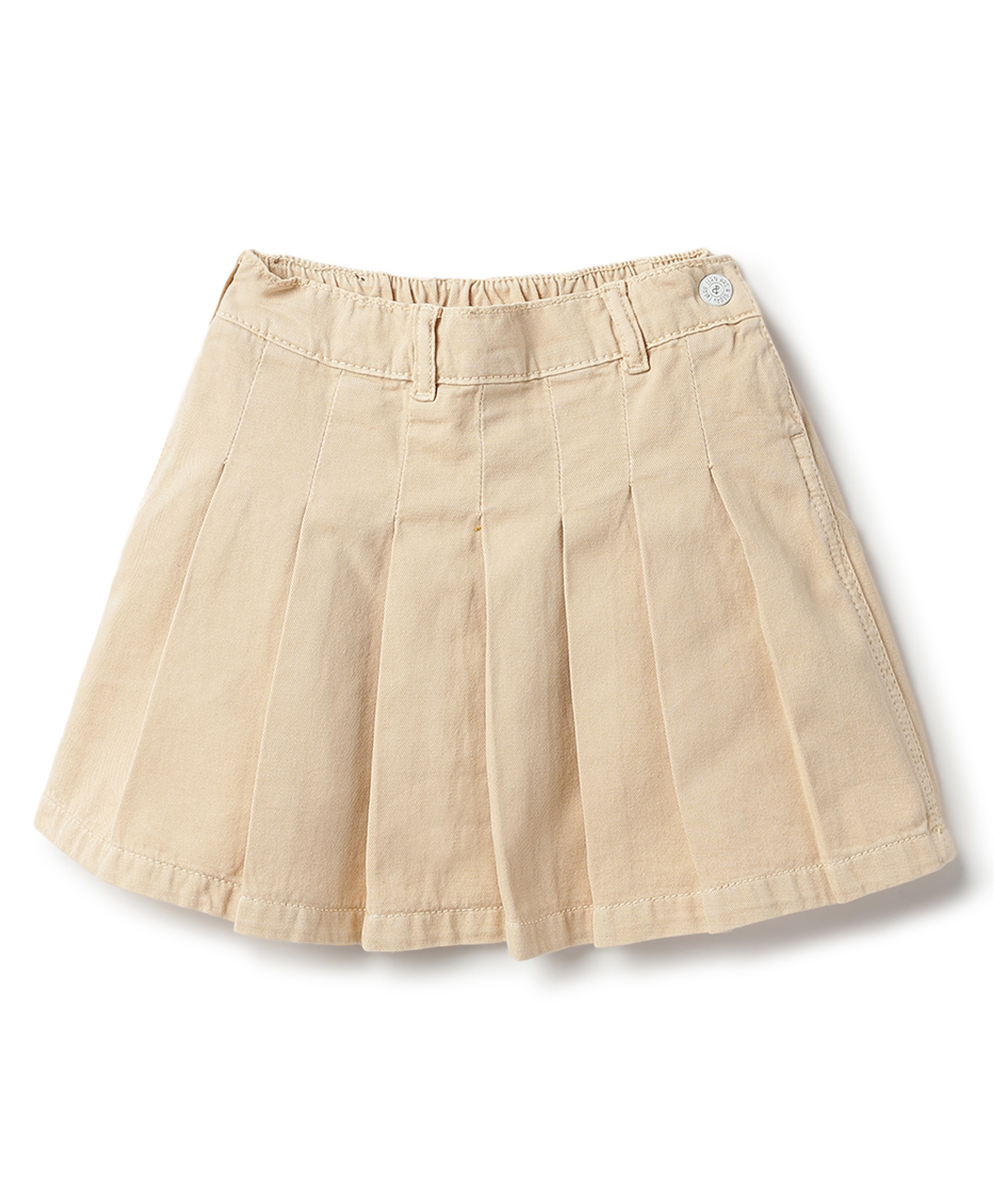 Tales & Stories Cotton Woven Solid Pleated Skirt - Beige-picture-21