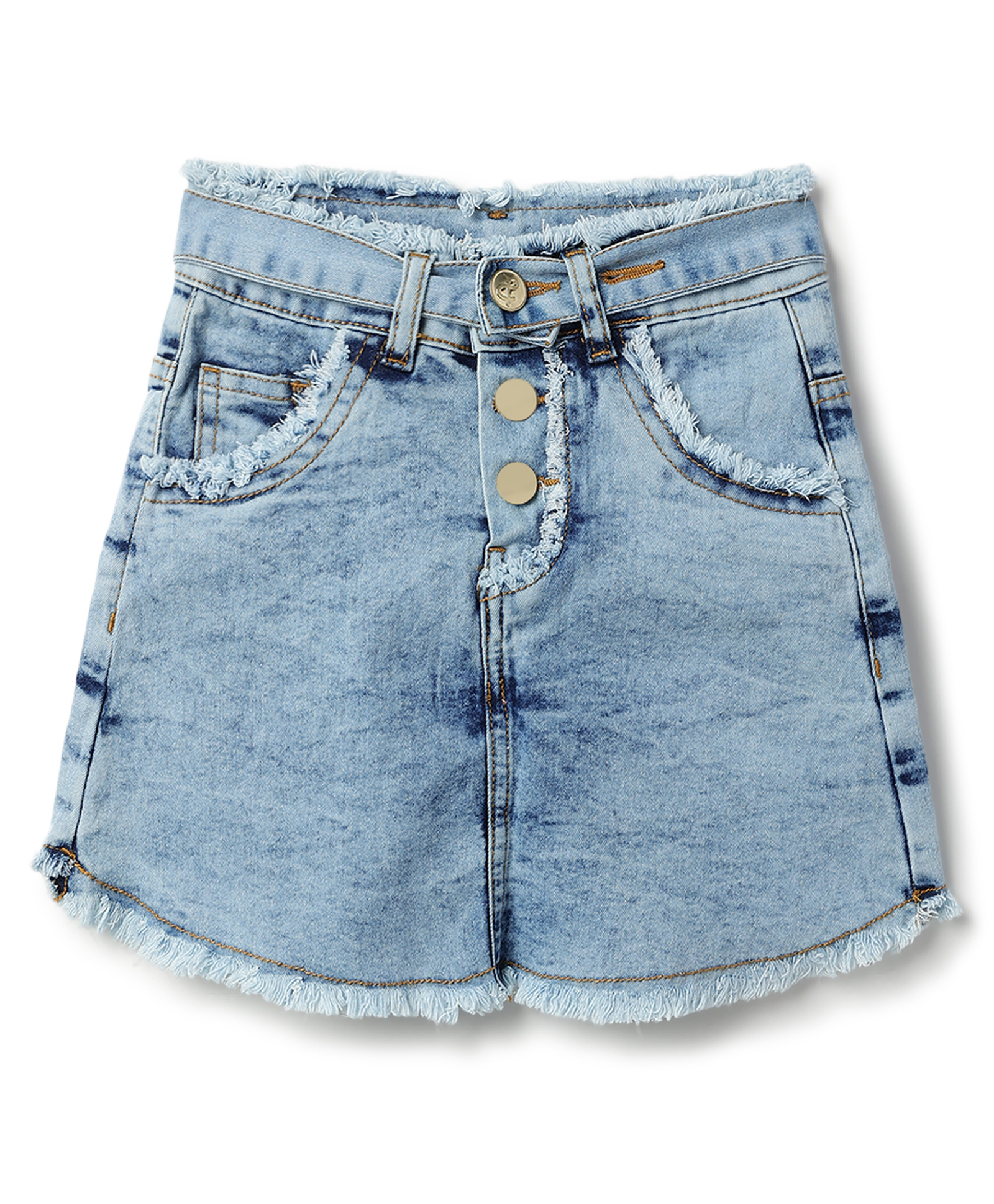 Tales & Stories Denim Woven Mild Washed Skorts - Light Blue-picture-36