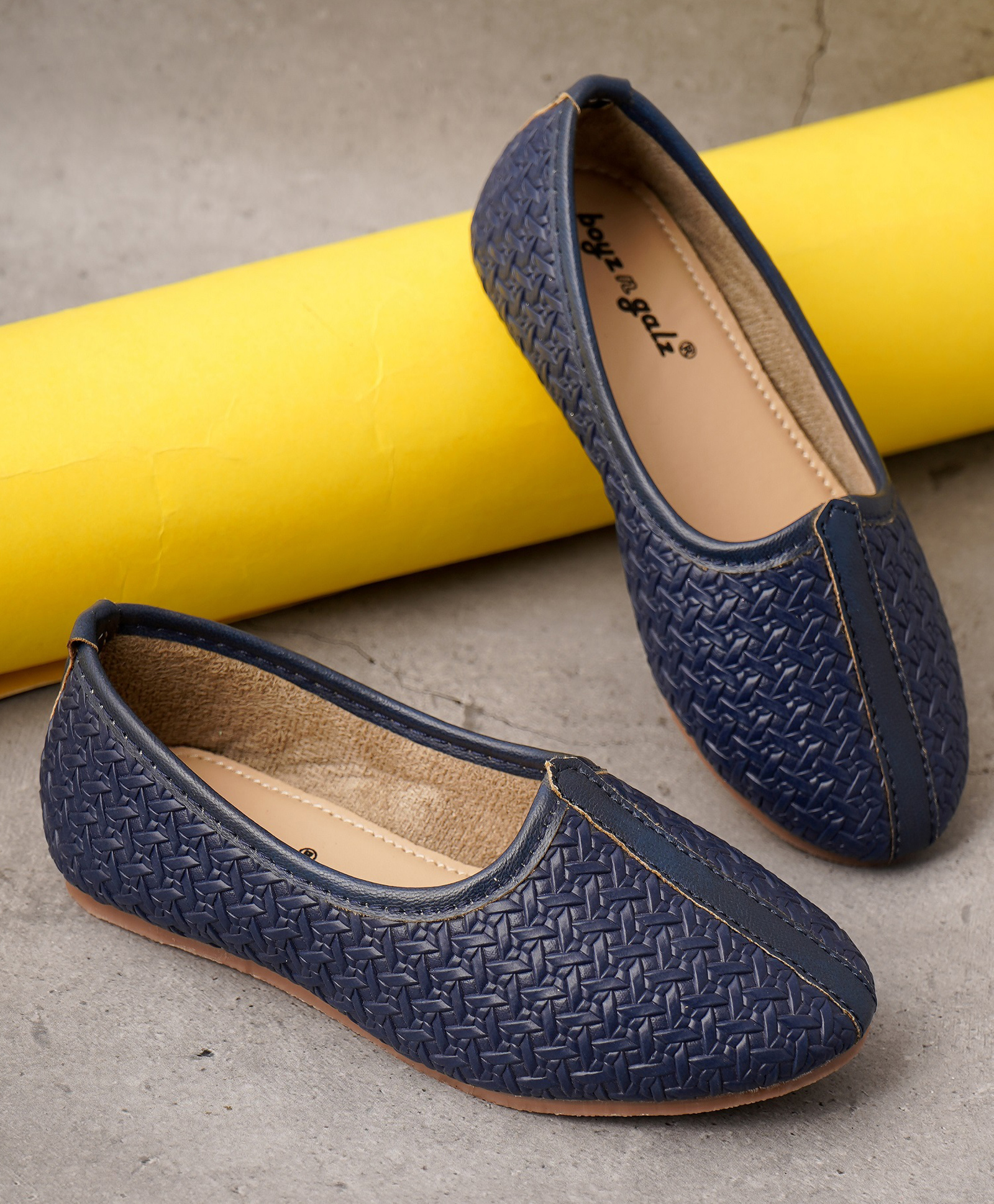 boyz n galz Textured Mojaris - Navy Blue-image-32