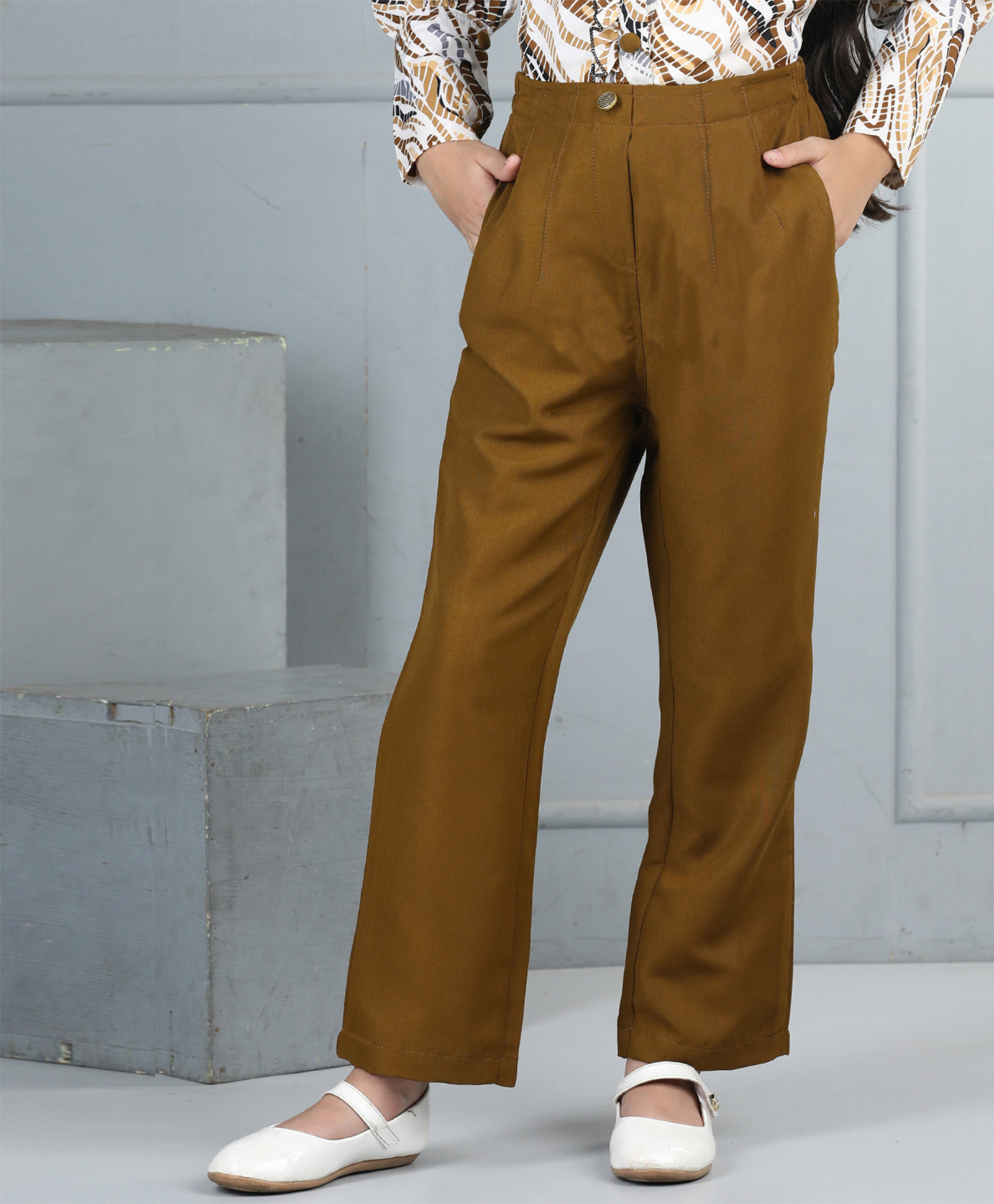 Cutiekins Woven Solid Trousers - Brown-picture-12