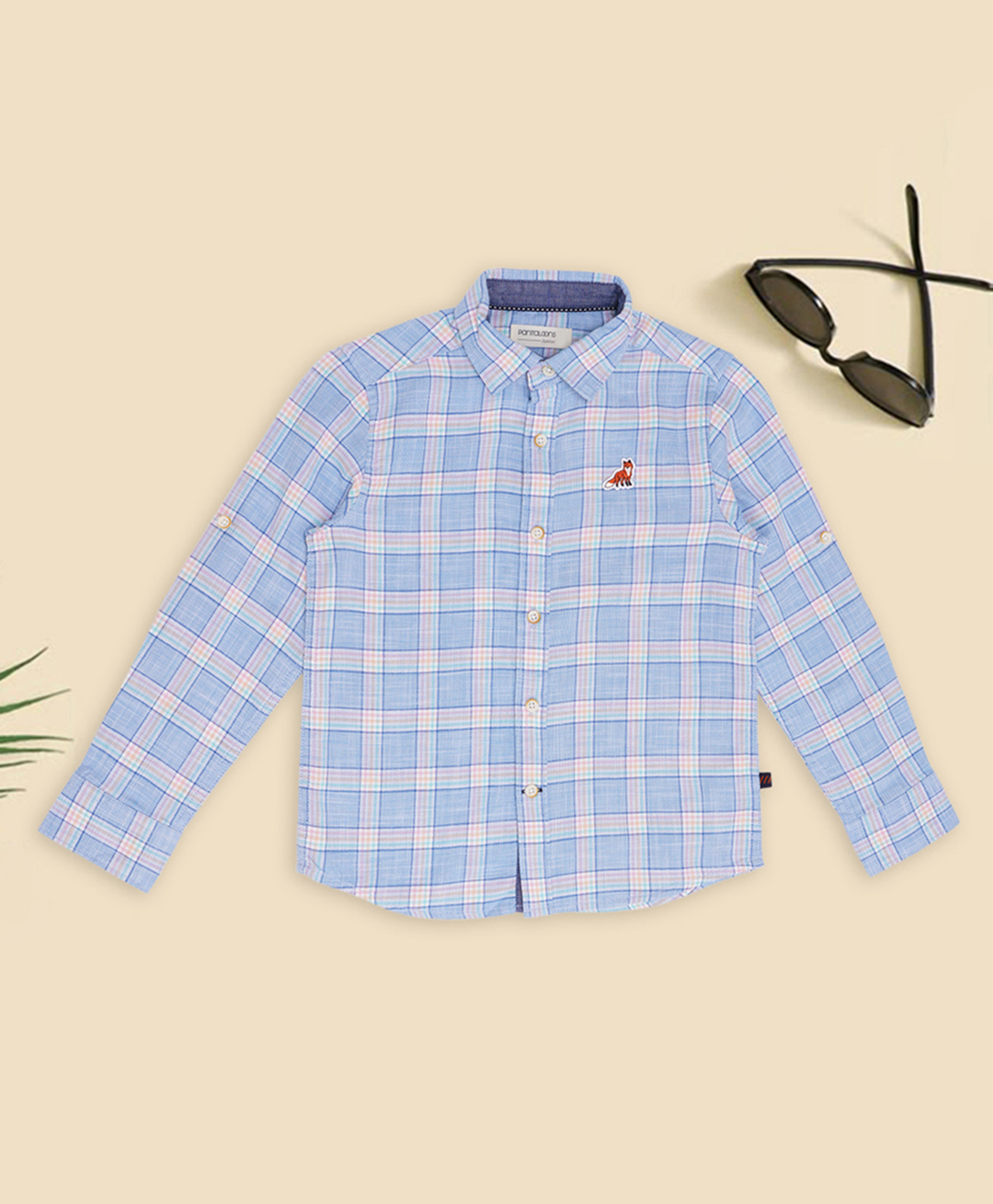 Pantaloons Junior Cotton Woven Full Sleeves Tartan Checked Shirt - Blue-picture-41