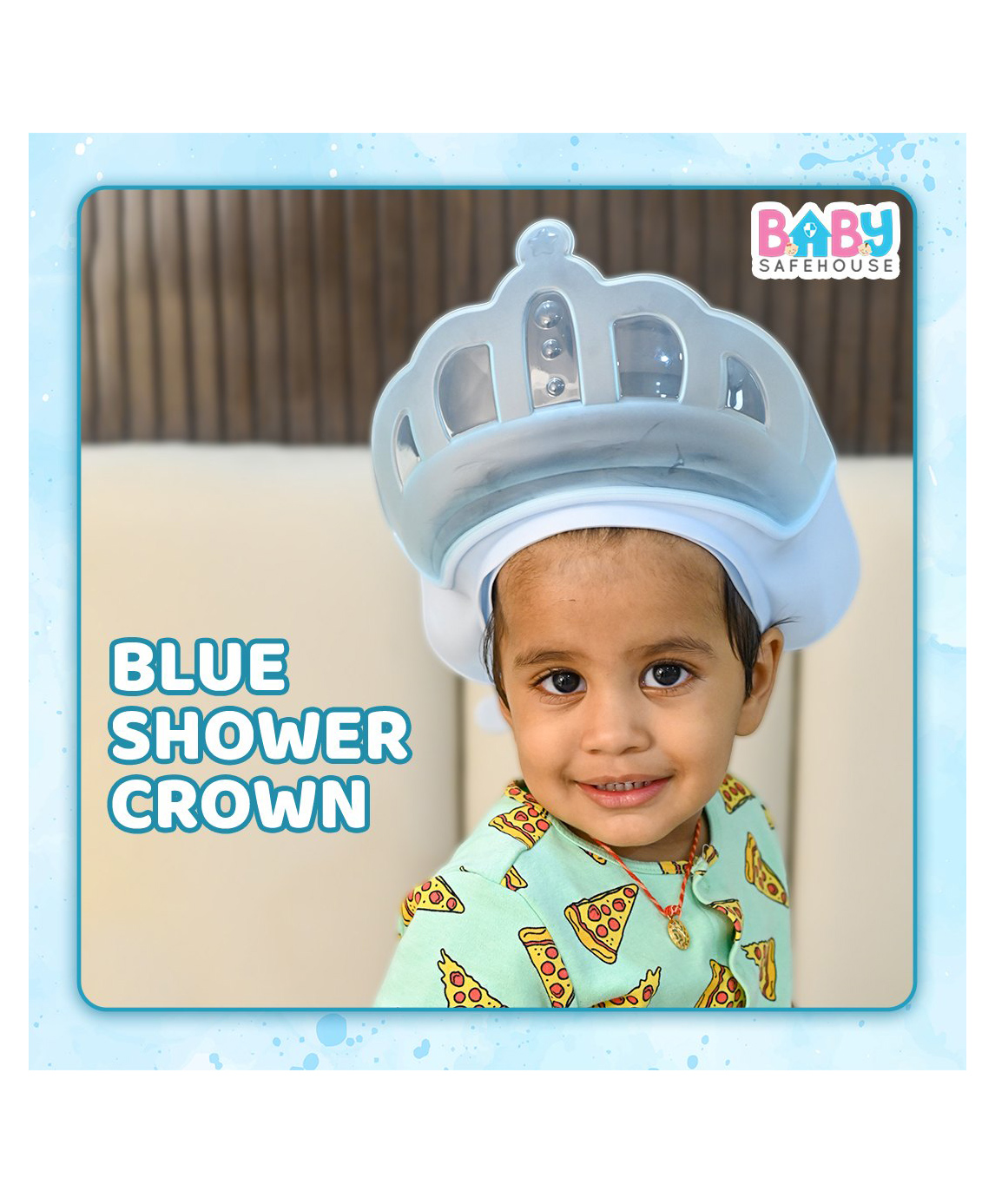 BabySafeHouse Shower Cap Shield for Kids, Bath Visor in Crown Shape to Protect Eyes & Ears of Toddlers and Children while Bathing, Silicon Shampoo Hat (Blue Color)-picture-11