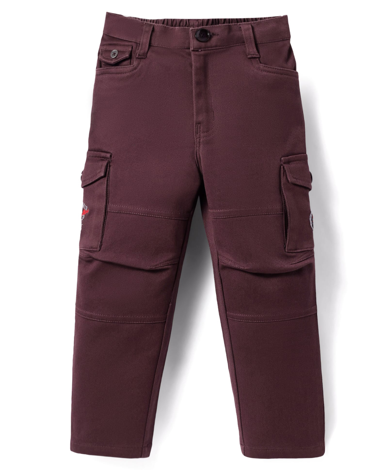 Noddy Typography Embroidered Patch Detailed Pant - Maroon-picture-23