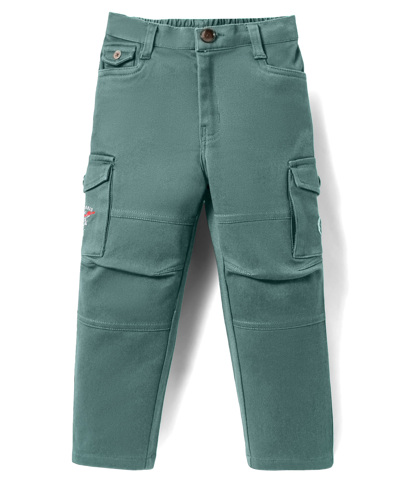 Noddy Typography Embroidered Patch Detailed Pant - Pista Green-picture-22