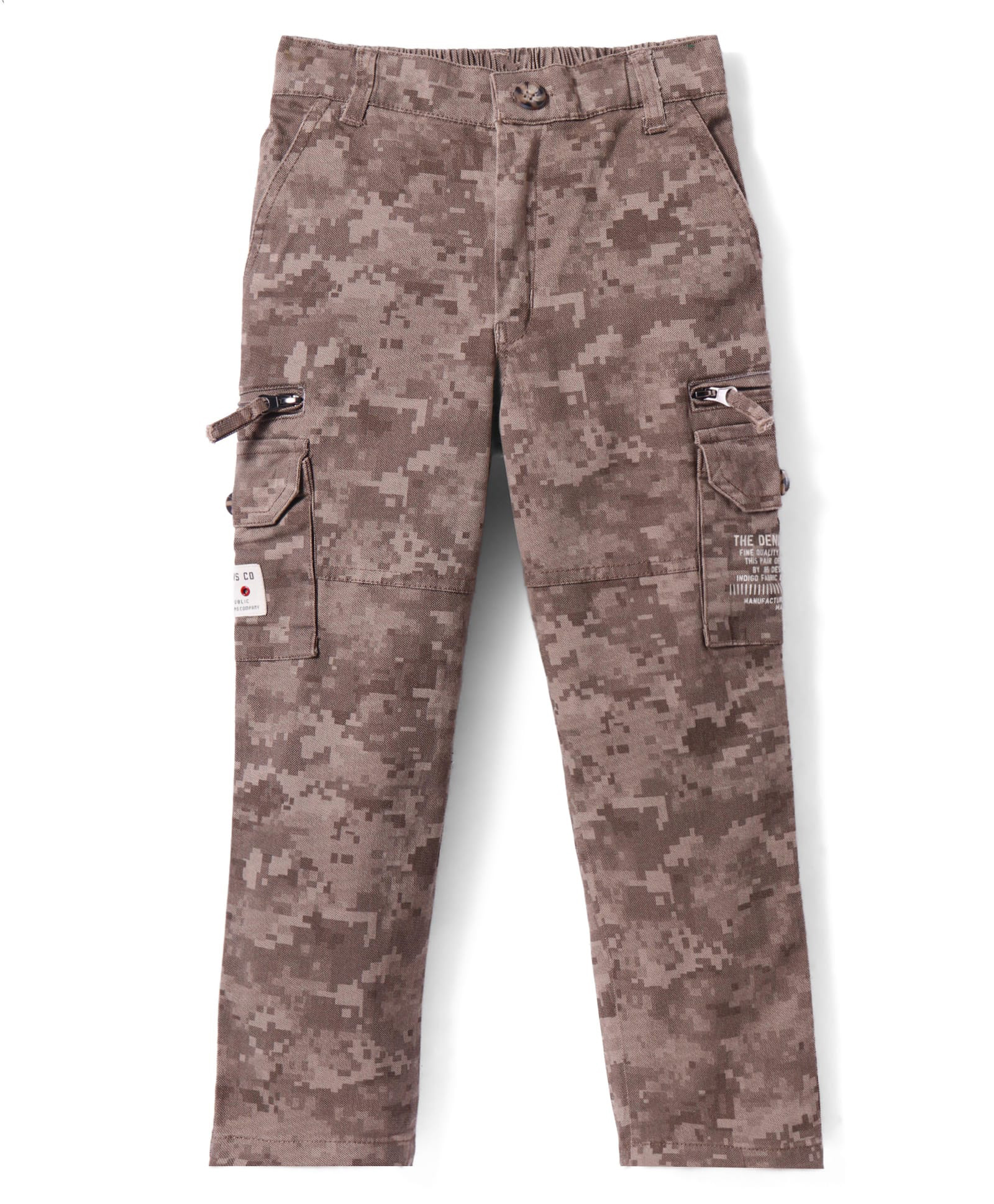 Noddy Pixelated Camouflage Printed Patch Detailed Pant - Fawn-picture-15