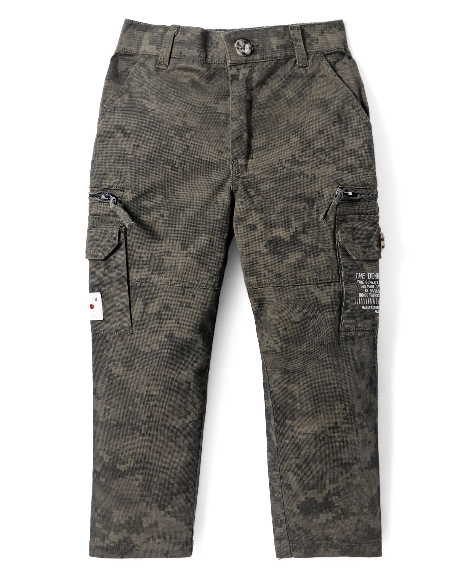 Noddy Pixelated Camouflage Printed Patch Detailed Pant - Medium Green-picture-25