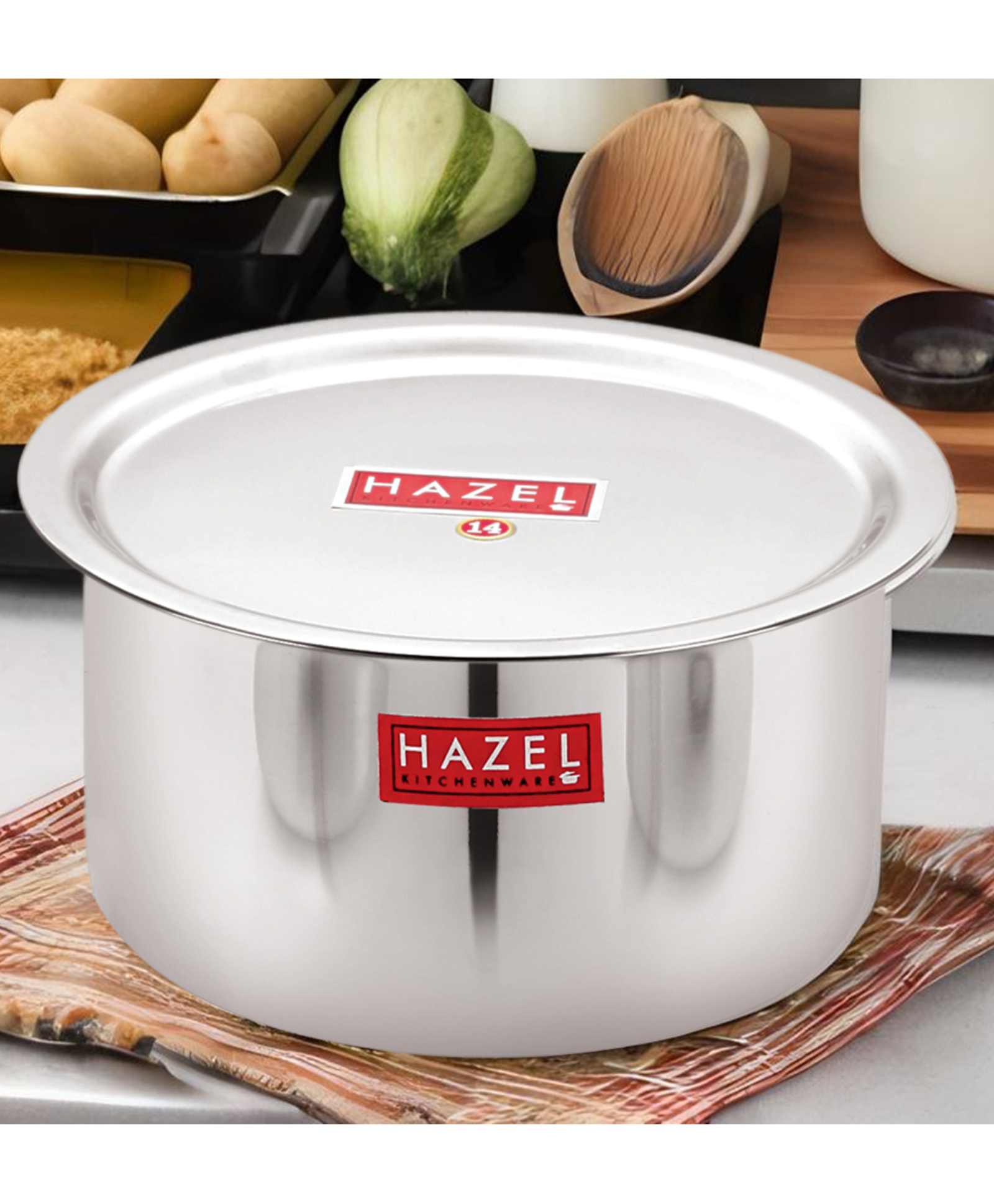 HAZEL Alfa Stainless Steel Tope Patila With Lid Premium Heavy Gauge Round Bottom Boiling Vessels Bhagona Dekchi, 22.5 cm, 3 Litre, Silver-image-39