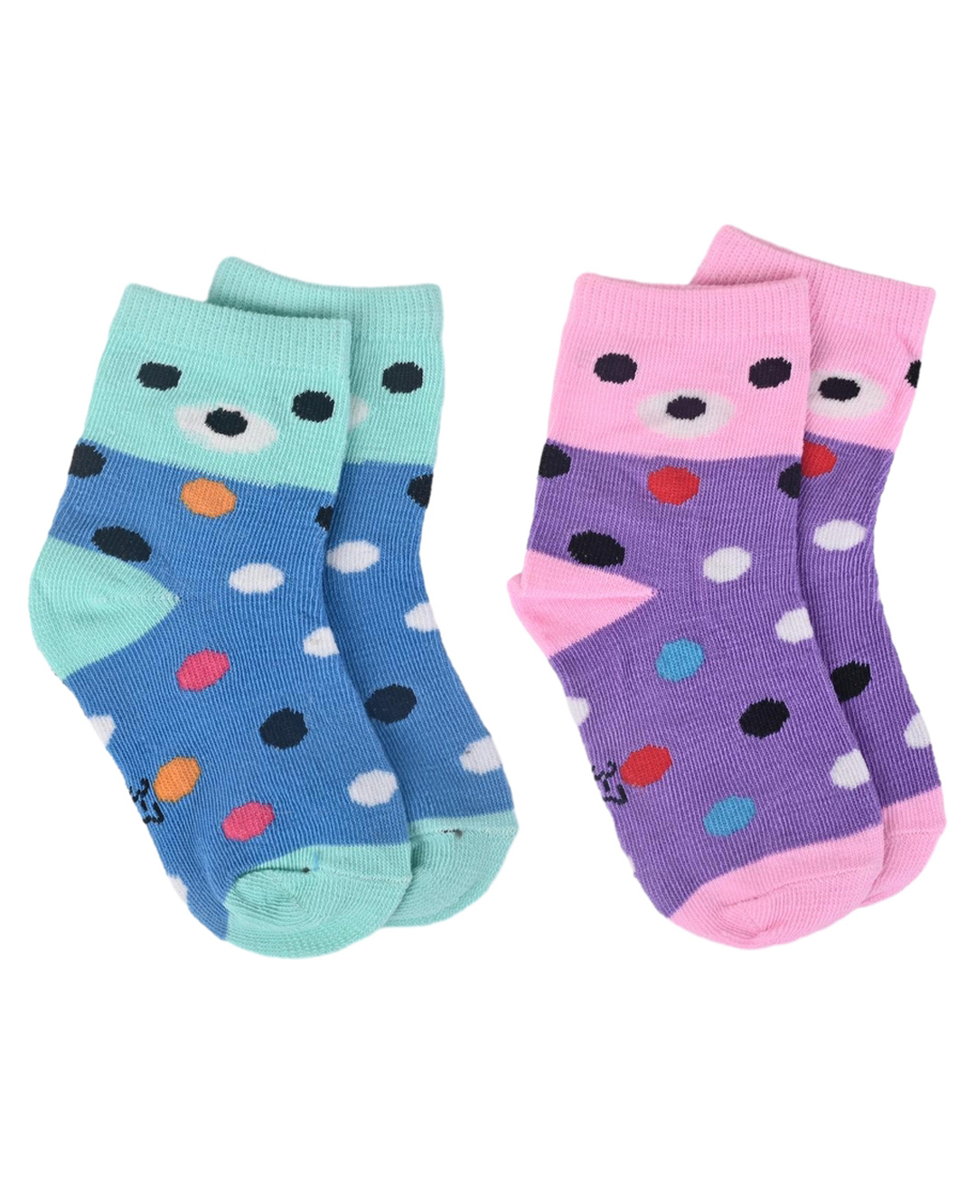 Kid-O-World Pack Of 2 Animal Designed Socks - Blue & Purple-image-6