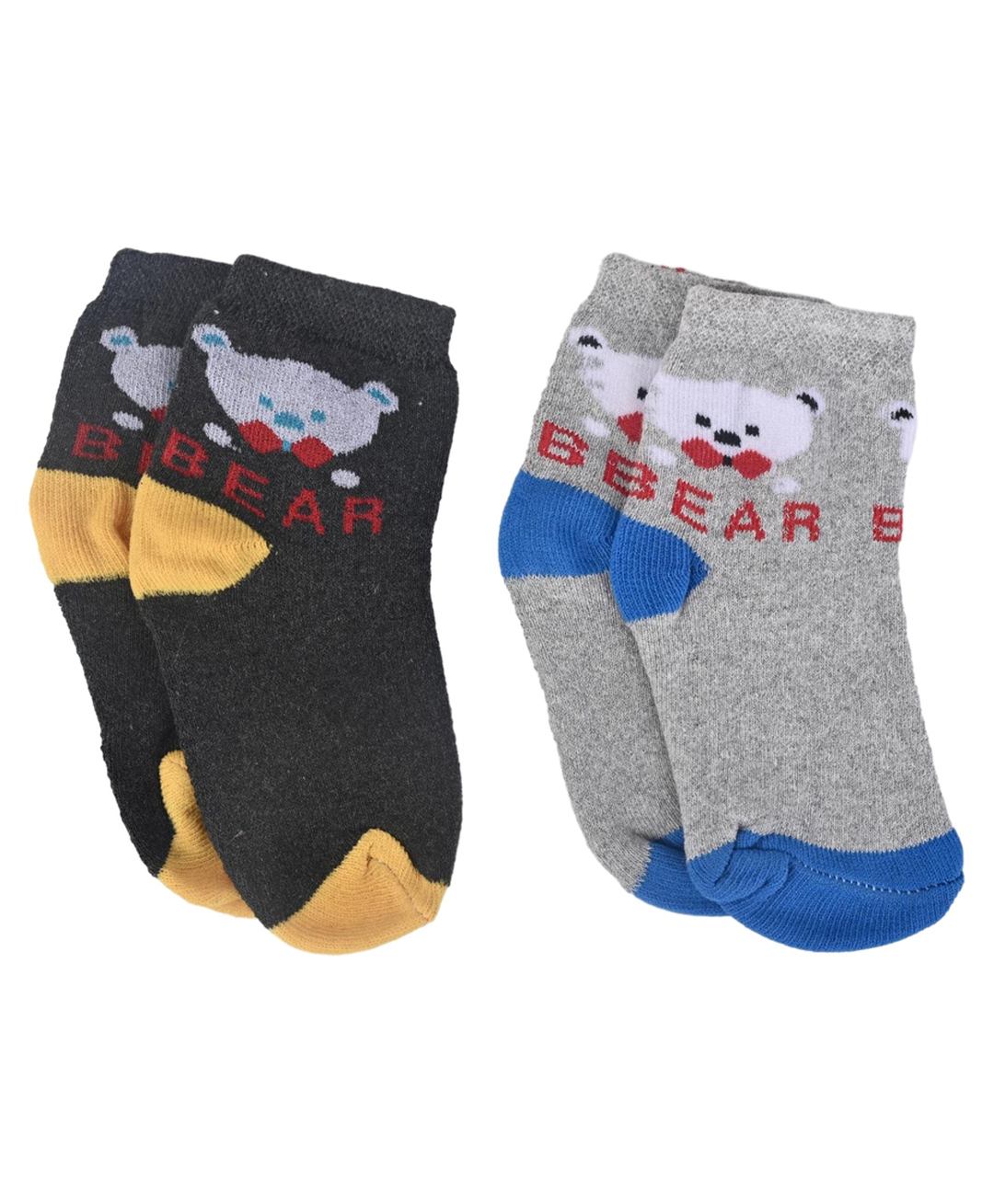 Kid-O-World Pack Of 2 Bear Printed Socks - Grey-image-32
