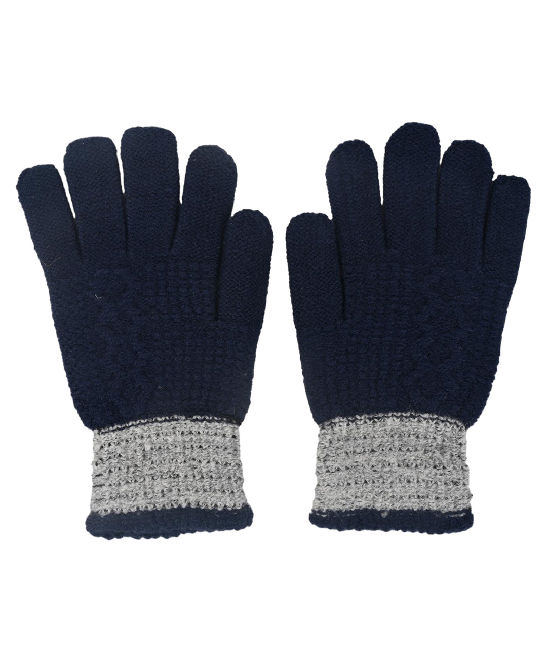 Kid-O-World Knit Colour Blocked Gloves - Blue-picture-22