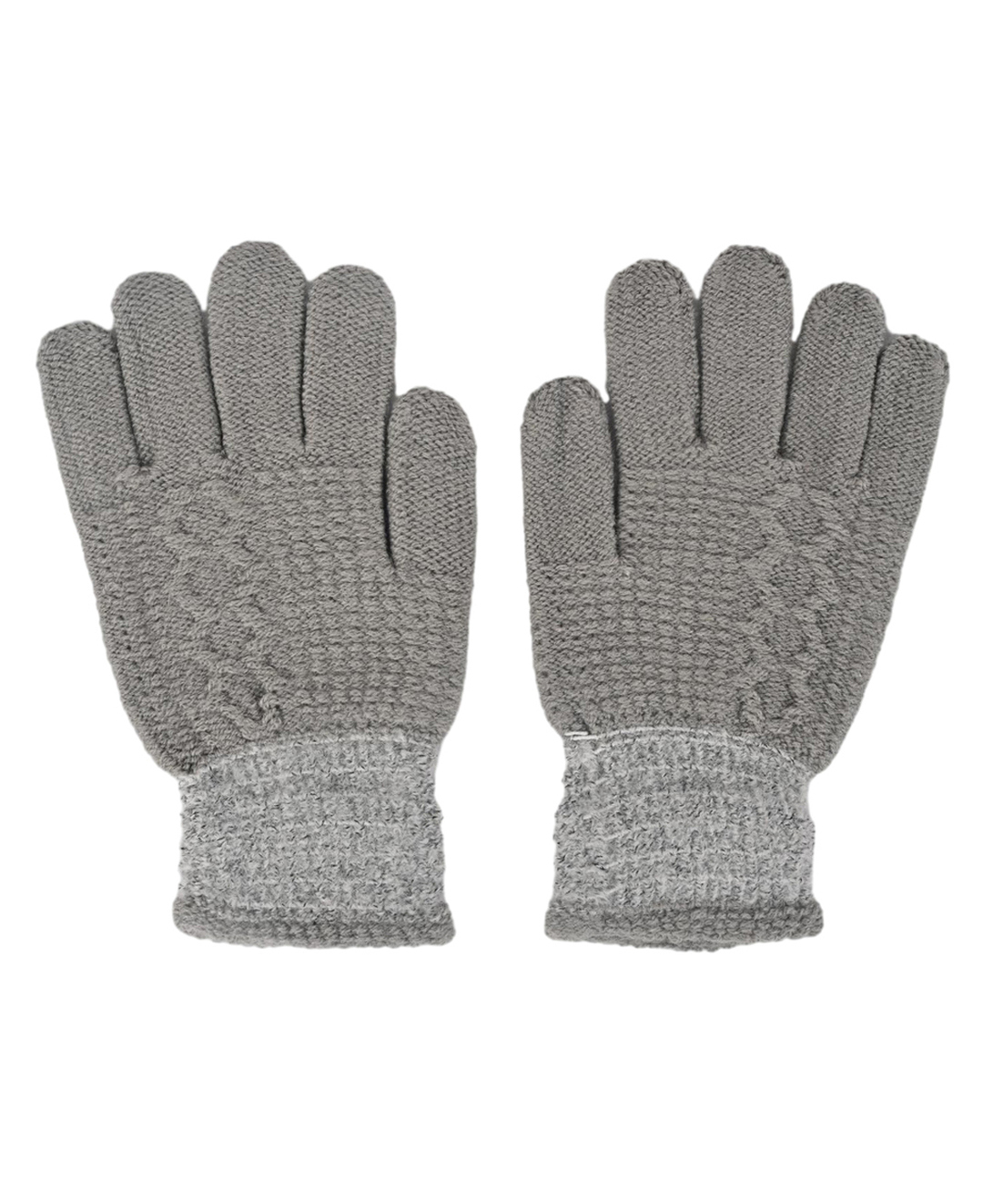 Kid-O-World Knit Colour Blocked Gloves - Grey