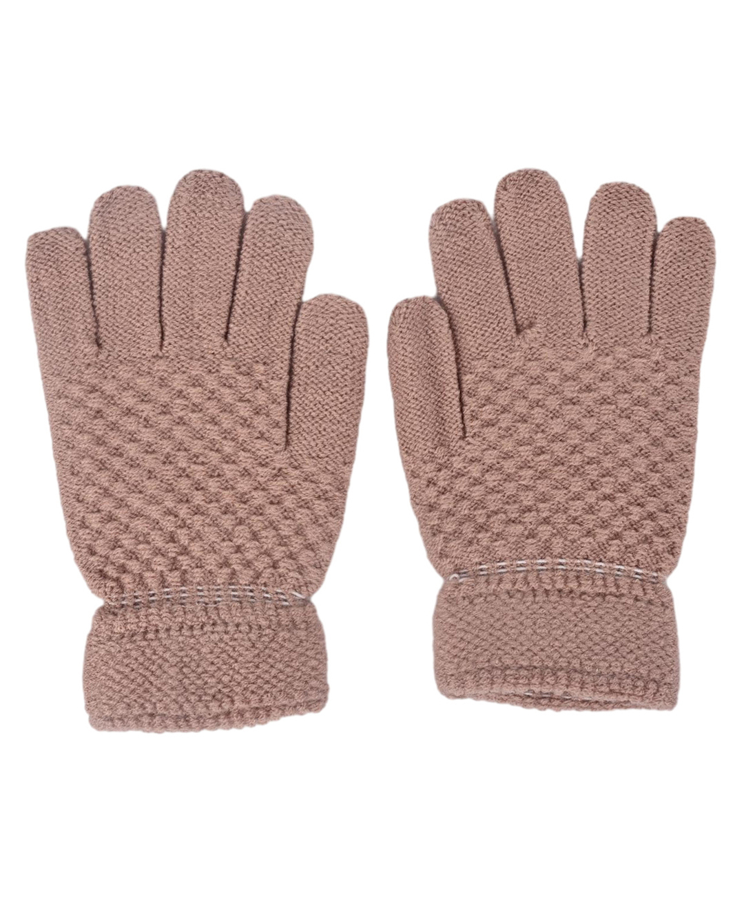 Kid-O-World Knit Self Designed Gloves - Light Brown-picture-26