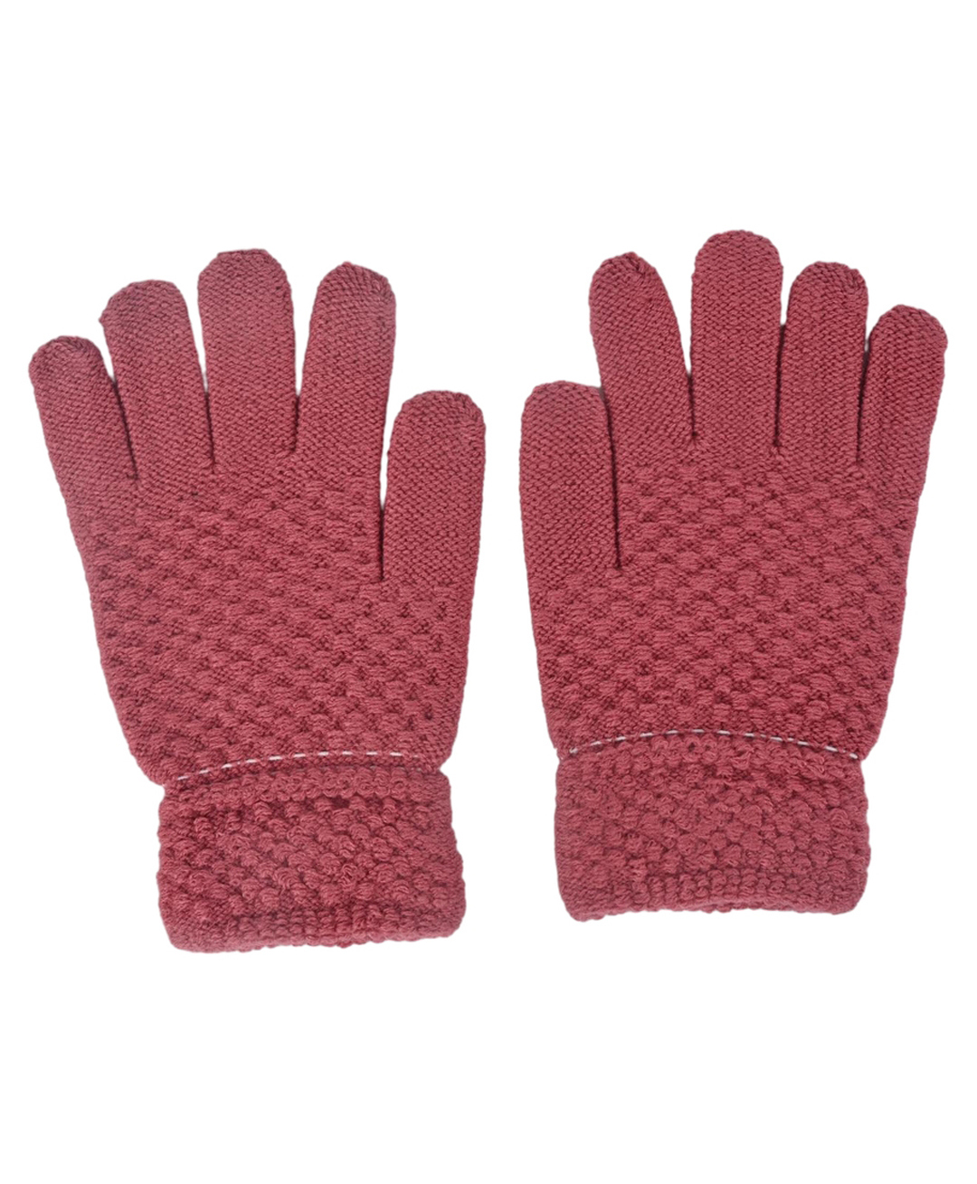 Kid-O-World Knit Self Designed Gloves - Red-picture-19