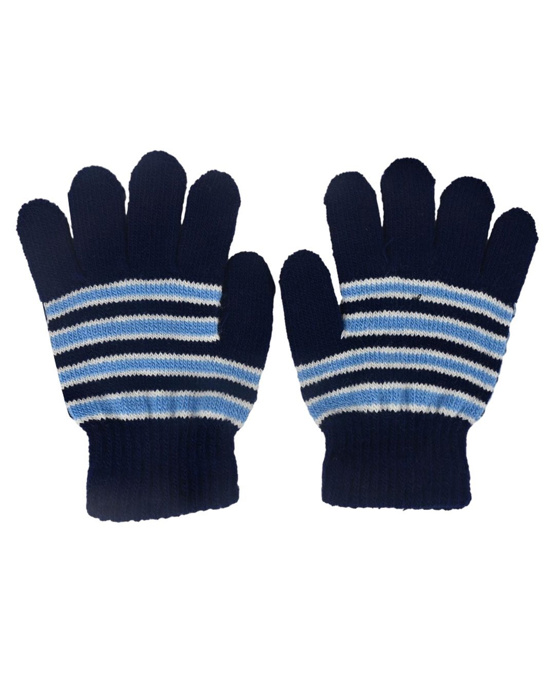 Kid-O-World Knit Striped Gloves - Black