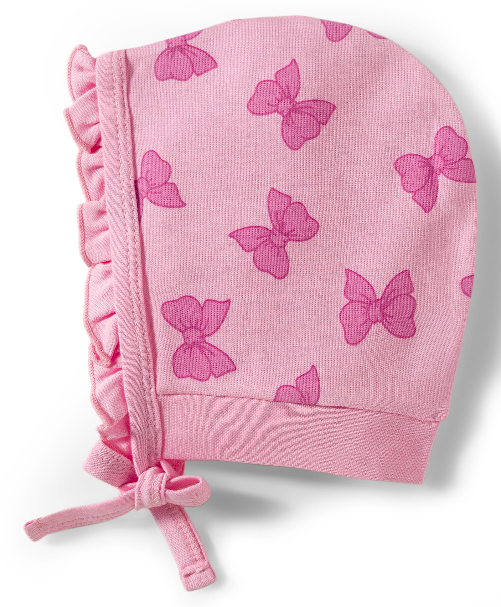 Doodle Poodle 100% Cotton Interlock Knit Cap with Knot with Bow Print Pink - Diameter 17 cm-image-42