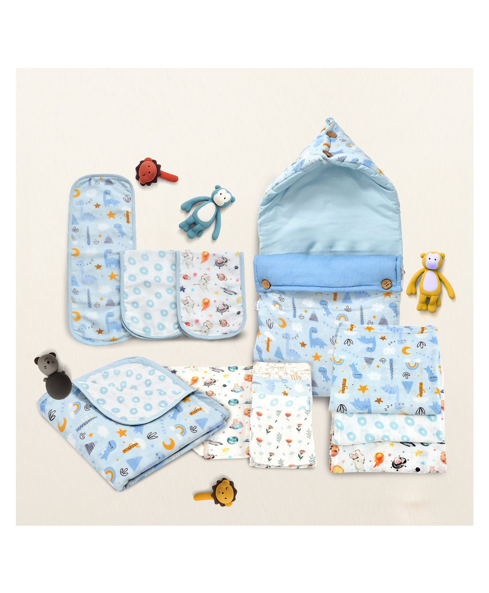 SOVANA Combo of 13 pcs newborn essentials-Dinoland-picture-27