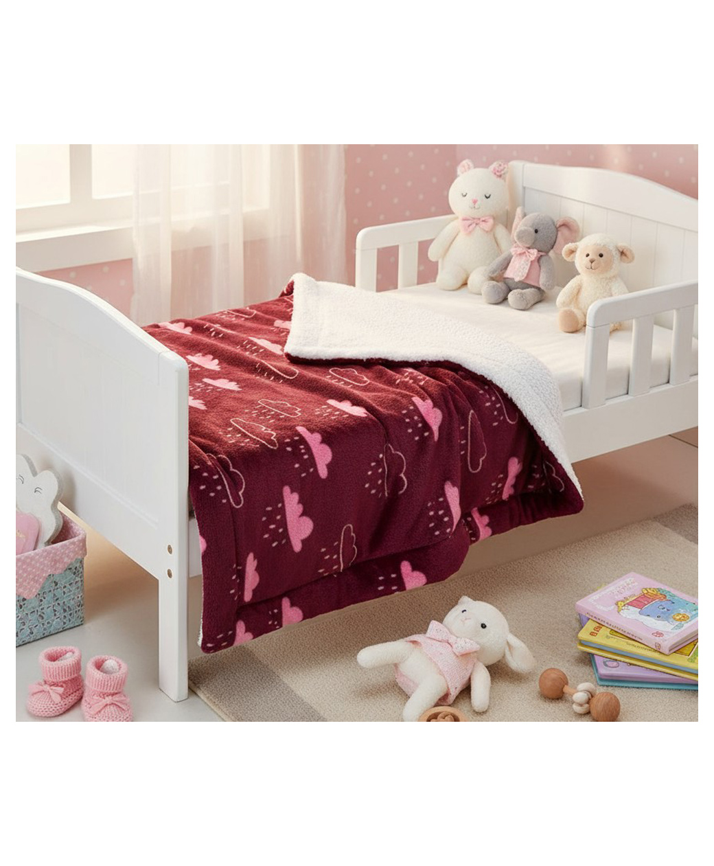 SOVANA Flannel sherpa reversible blanket-Cloud Nine-picture-23