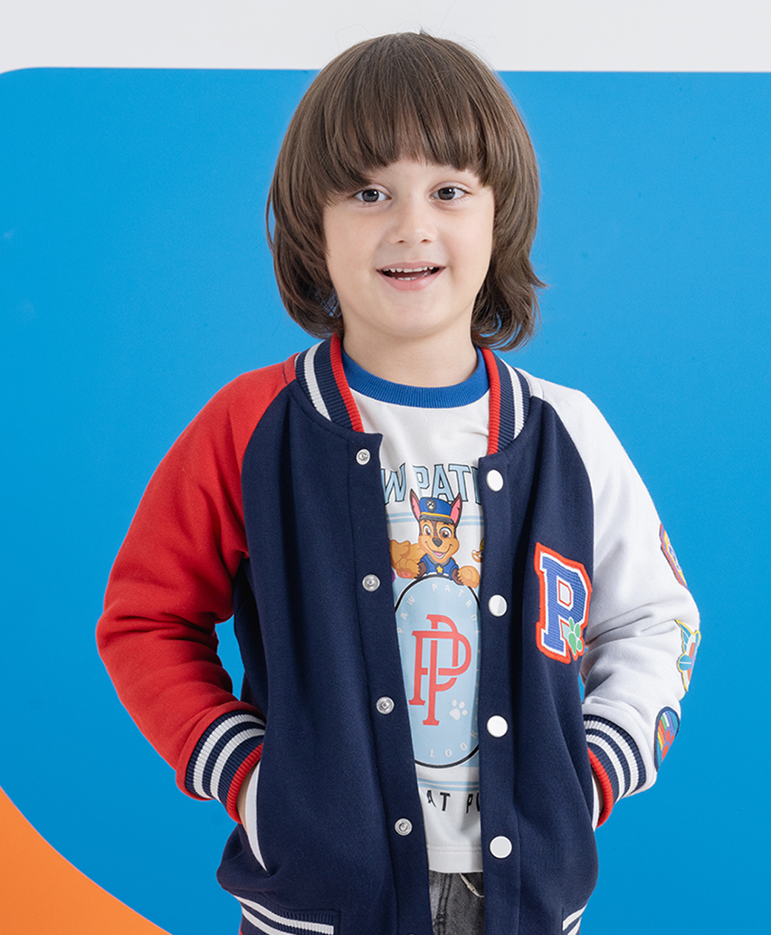 Spunkies Cotton Woven Full Sleeves Paw Patrol Featuring Character Patch Detailed Jackets - Multi Colour-picture-24