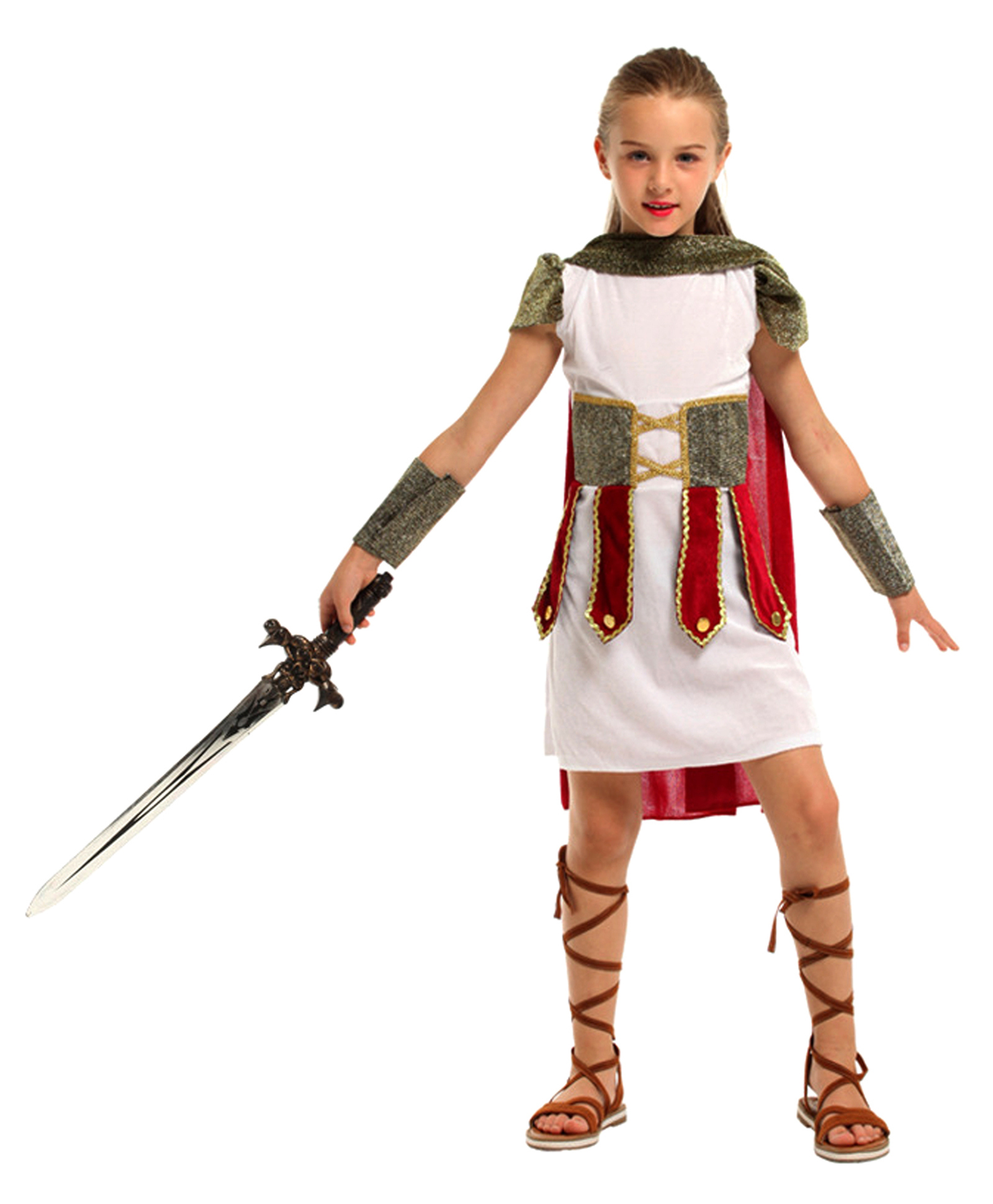 Little Surprise Box Blended Halloween Theme Half Sleeves Gladiator Costume Set With Wrist Bands - Multi Colour-image-26