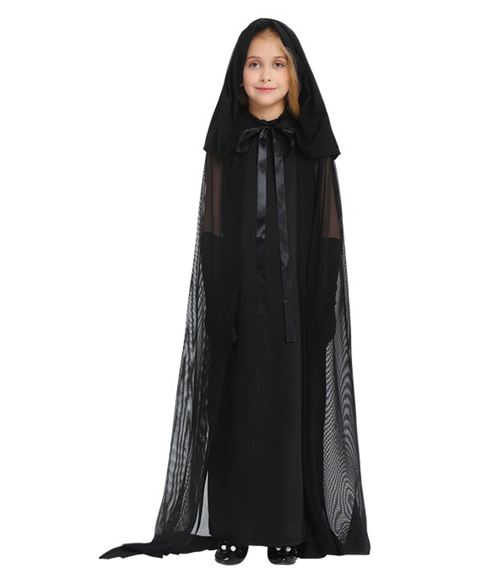 Little Surprise Box Halloween Theme Witch Costume Set With Gloves - Black-image-38