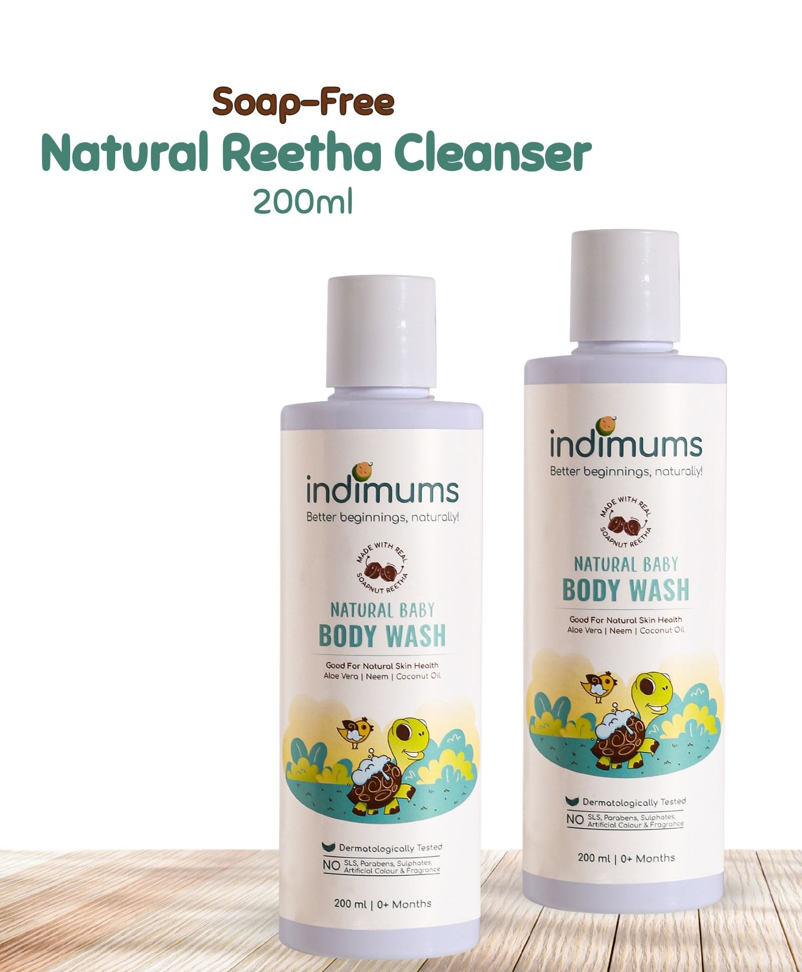 Indimums Nourishing Baby Body Wash | Designed for Sensitive Skin | Gentle, pH balanced & Hypoallergenic - 2X 200 ml | 400 ml-picture-17