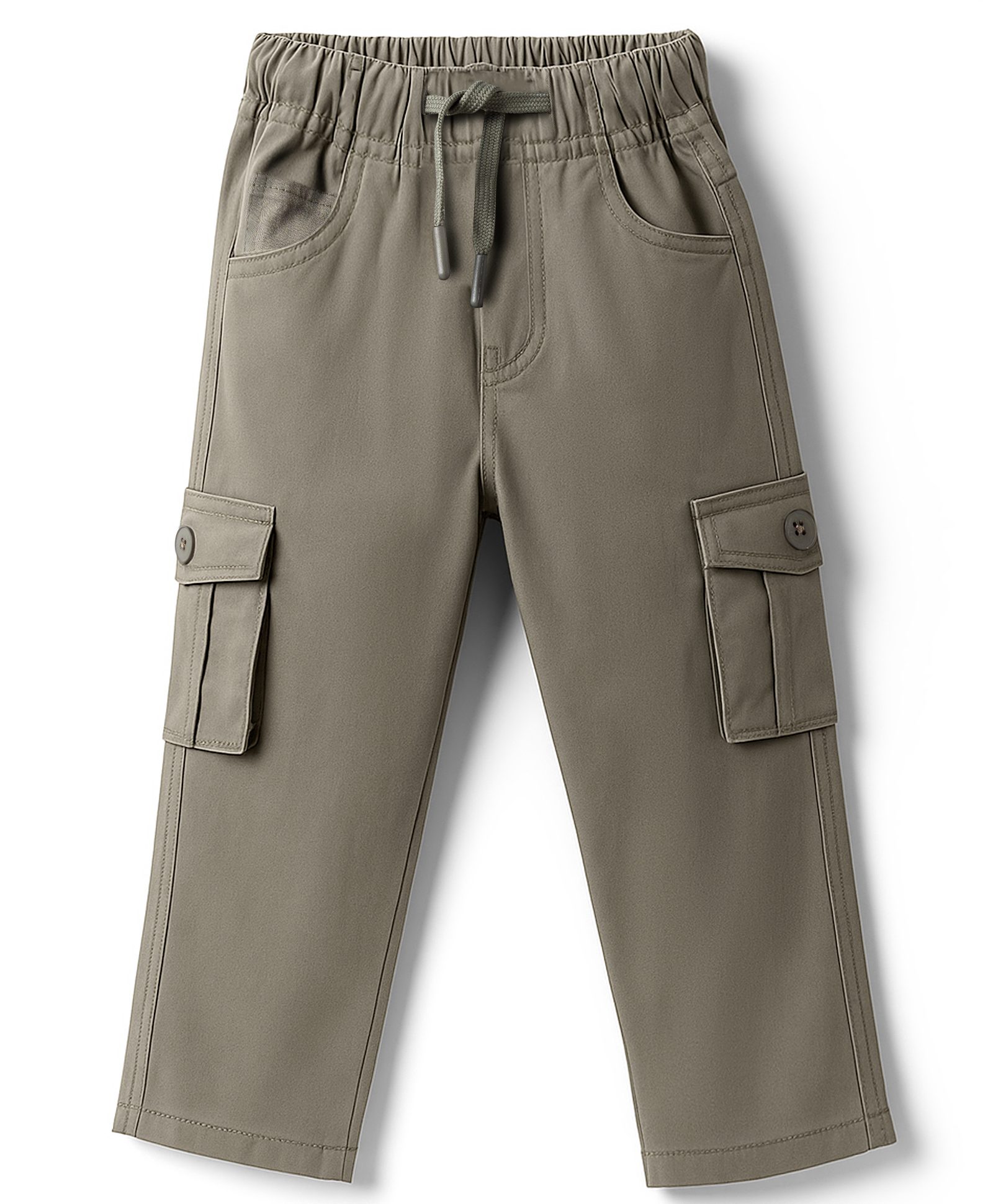 JASH KIDS Twill Woven Full Length Solid Colour Trouser Pant - Olive Green-picture-22