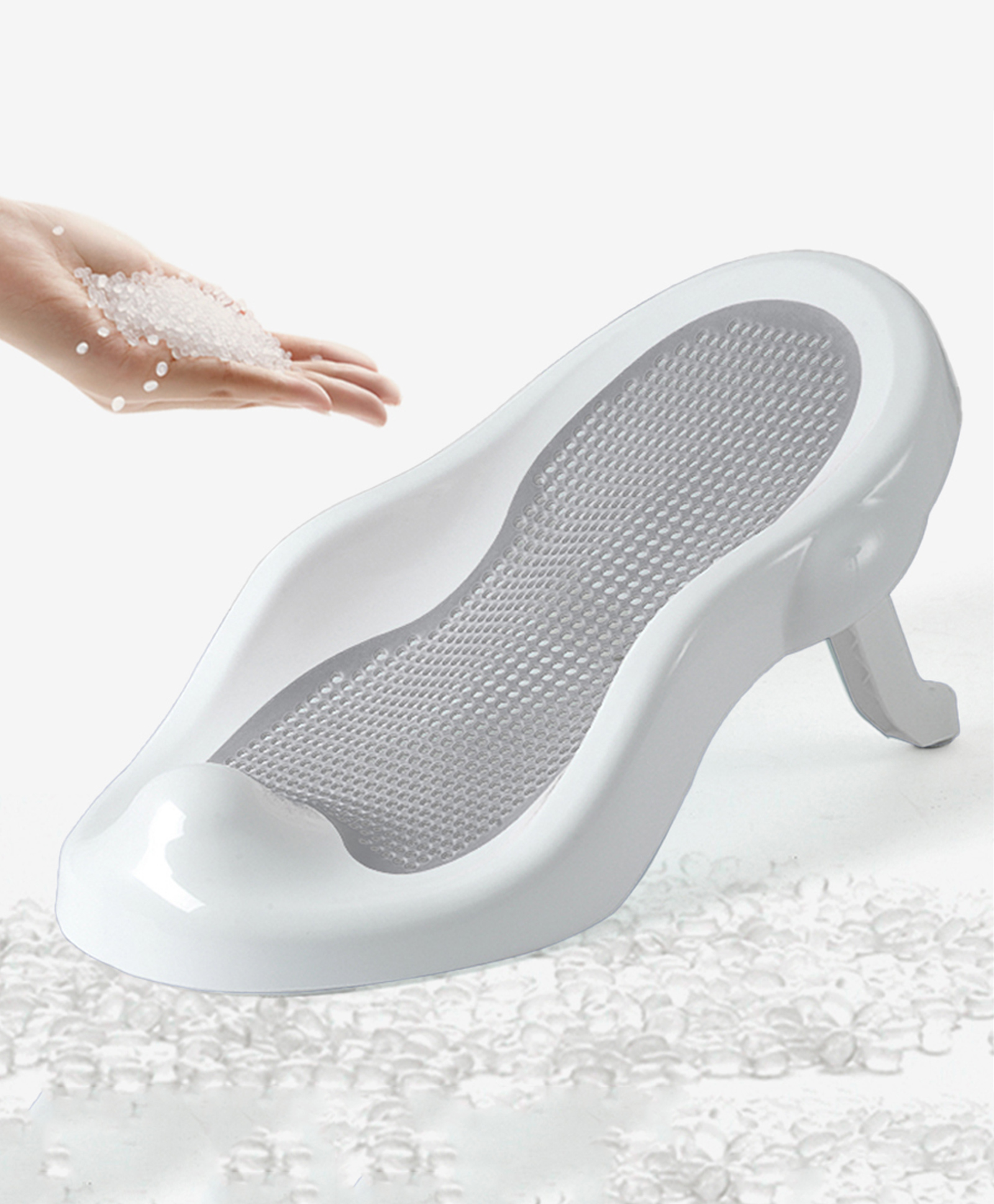 Babyhug Baby Bather with Soft Mesh Seat - Grey| Ergonomic Bath Support for Infants| Non-Slip Stable Design for Safe & Comfortable Bathing| Lightweight & Easy to Clean| New Born Gifting Option-image-35